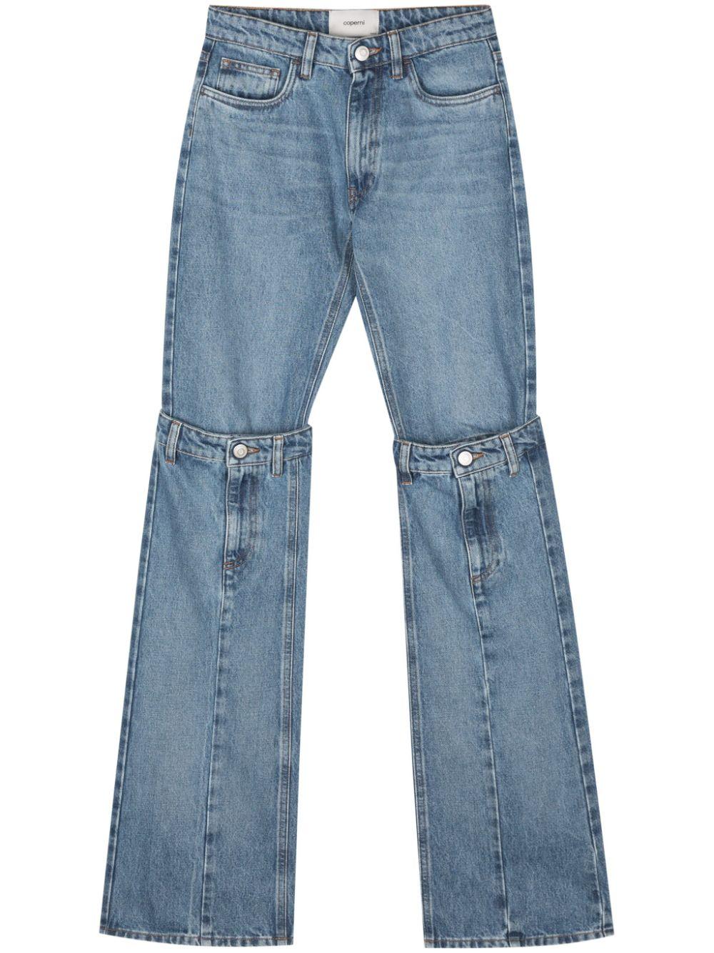 mid-rise wide-leg jeans