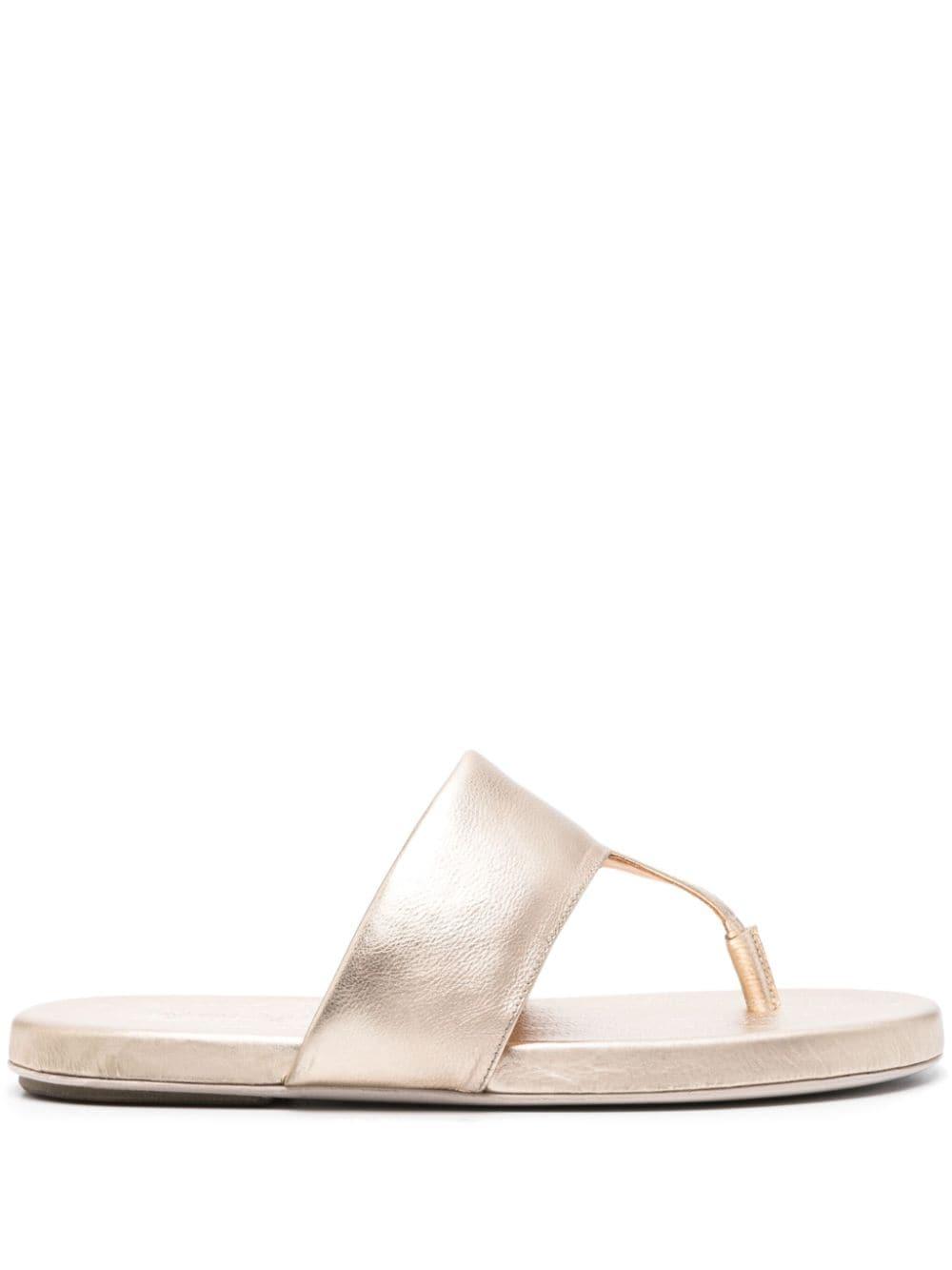 Spanciata leather flip-flops