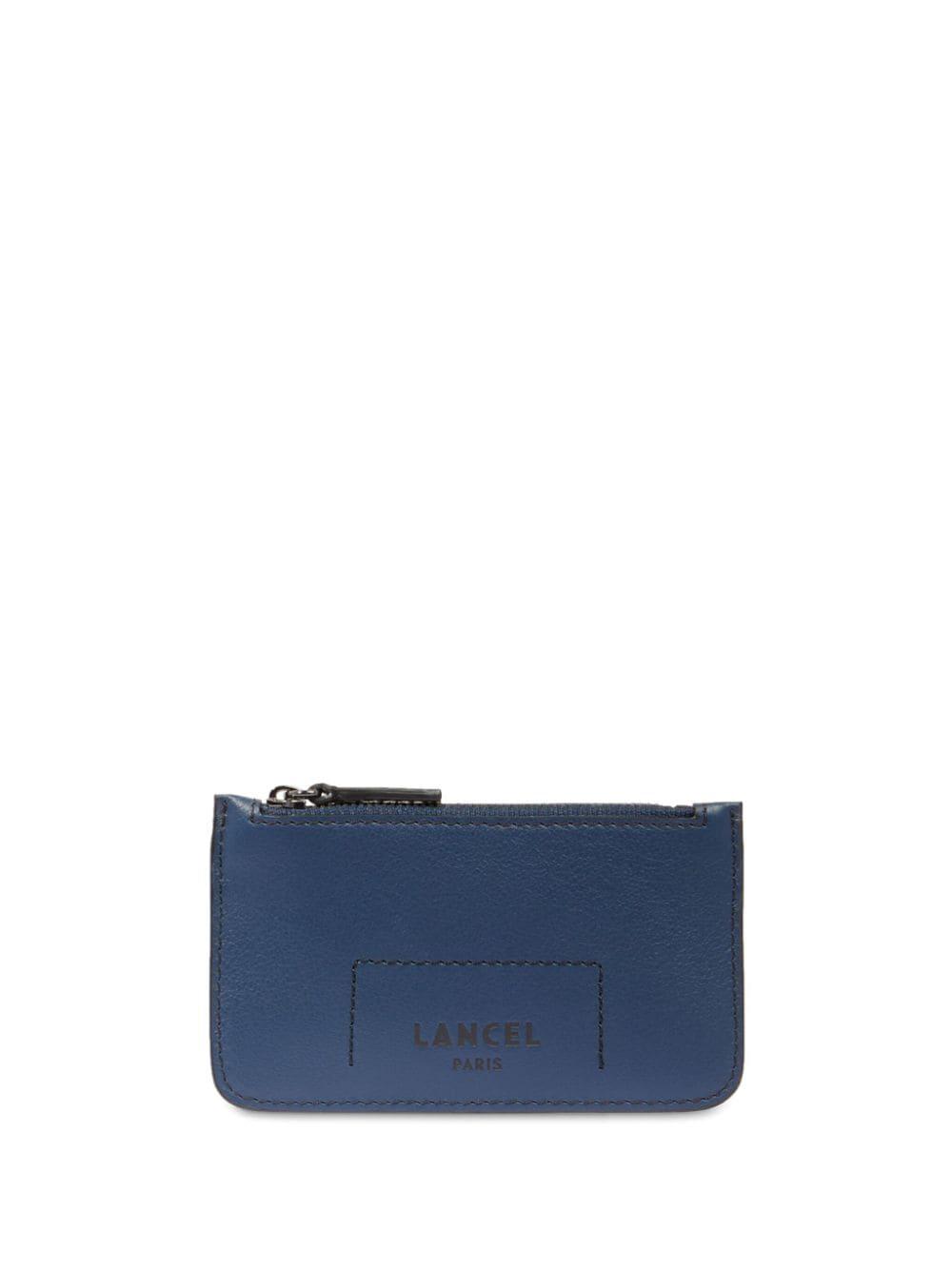 logo-stamp leather card holder 