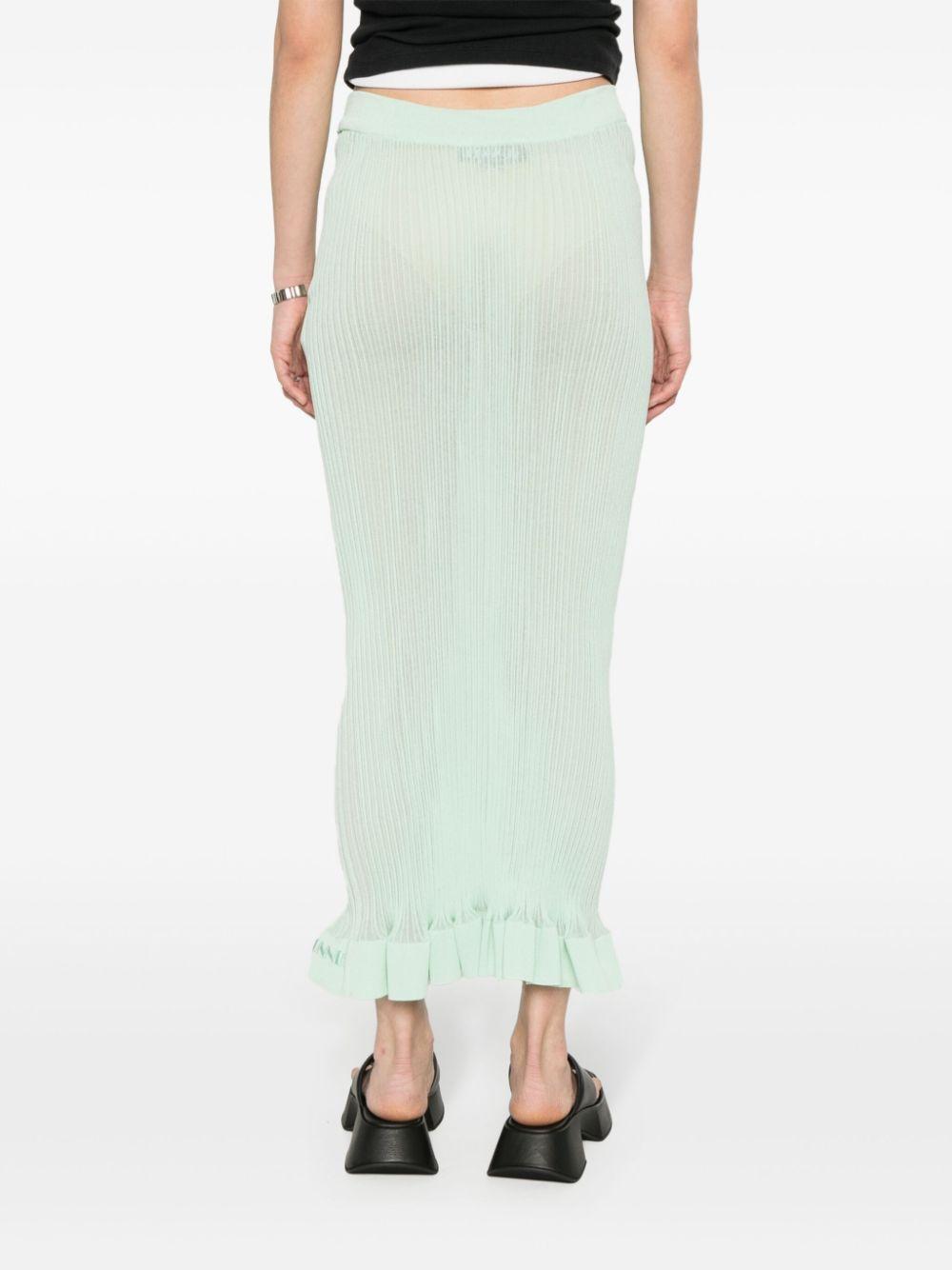 semi-sheer ribbed long skirt