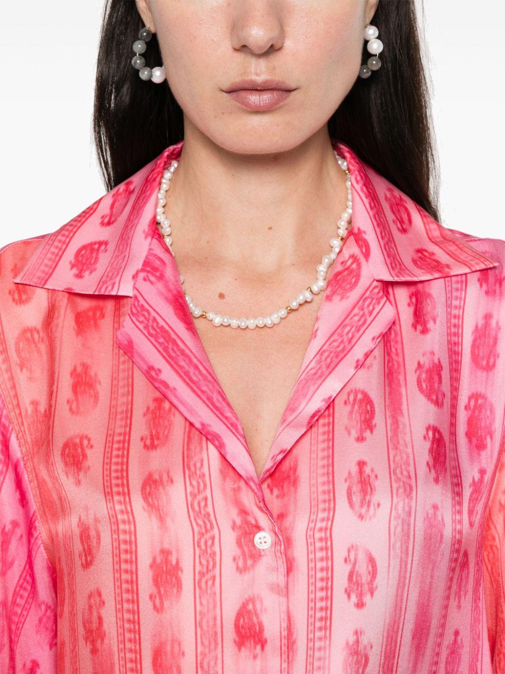 graphic-print silk shirt 