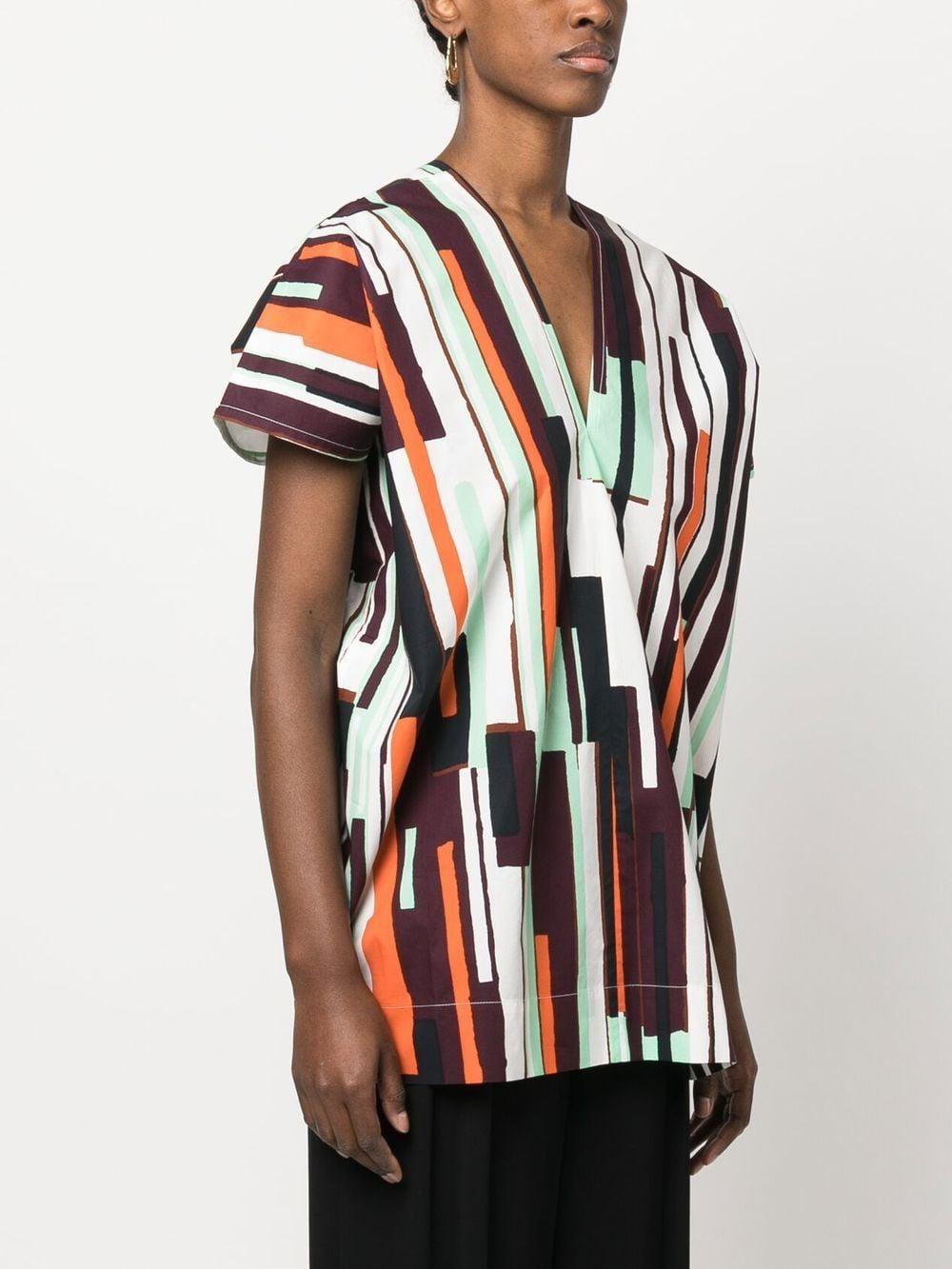 abstract-pattern short-sleeve top