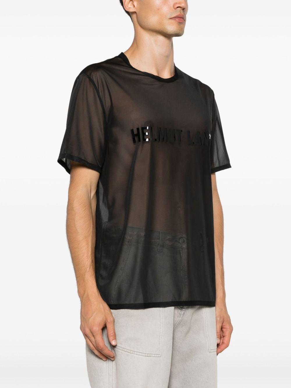 logo-appliqué sheer T-shirt