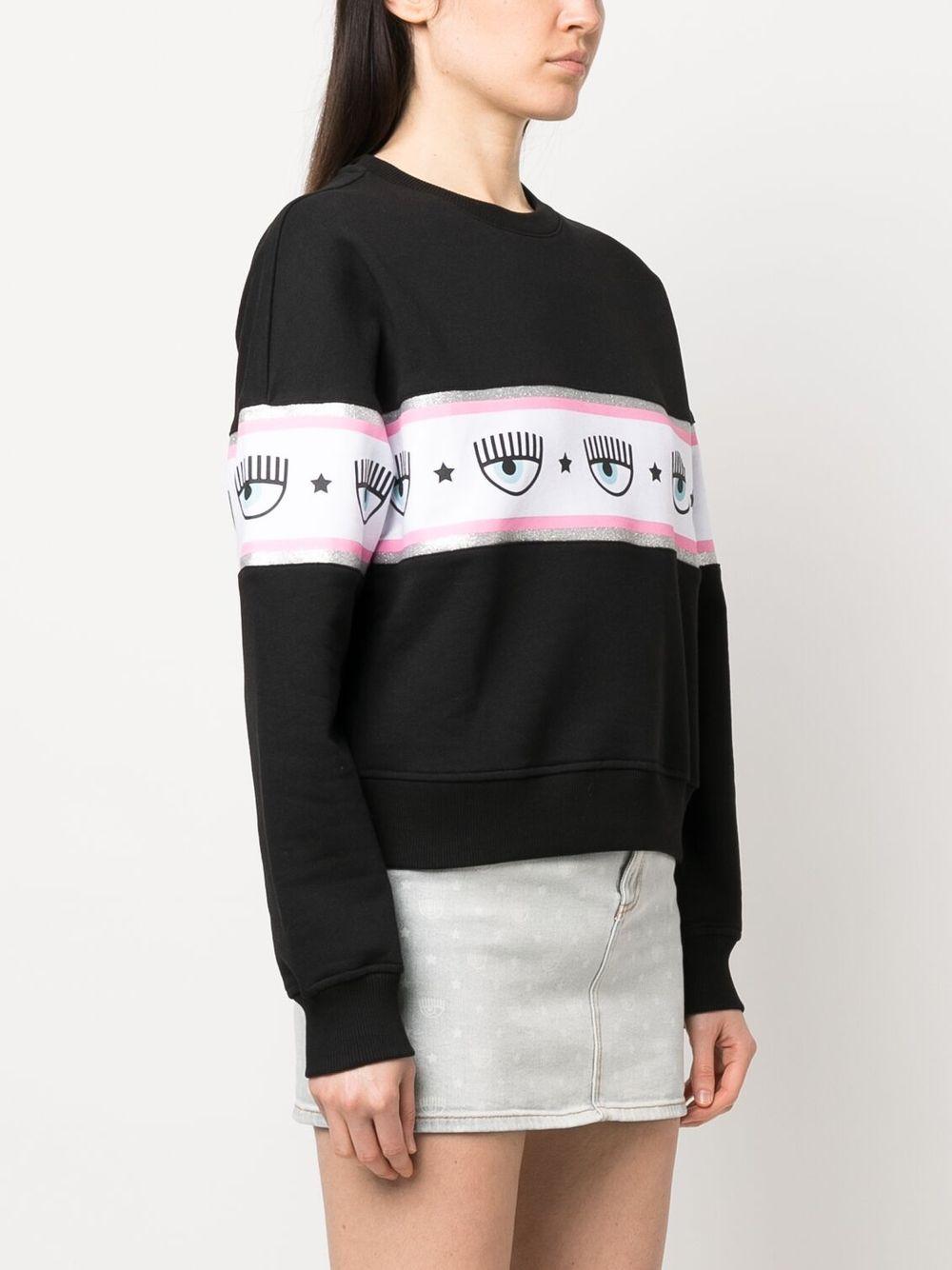 logomania-stripe cotton sweatshirt