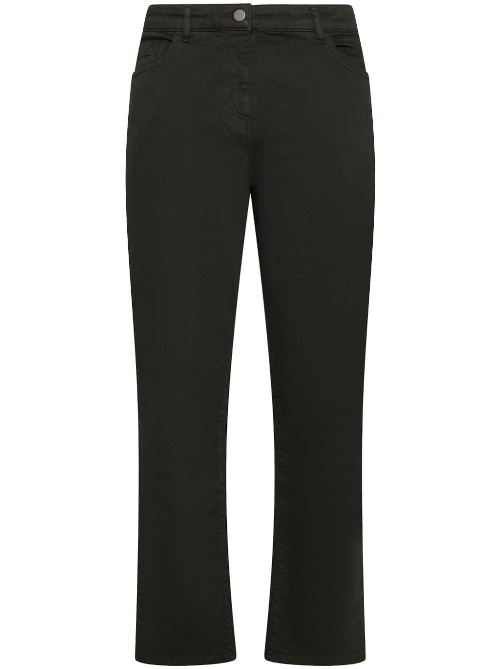 button-fastening tapered trousers 