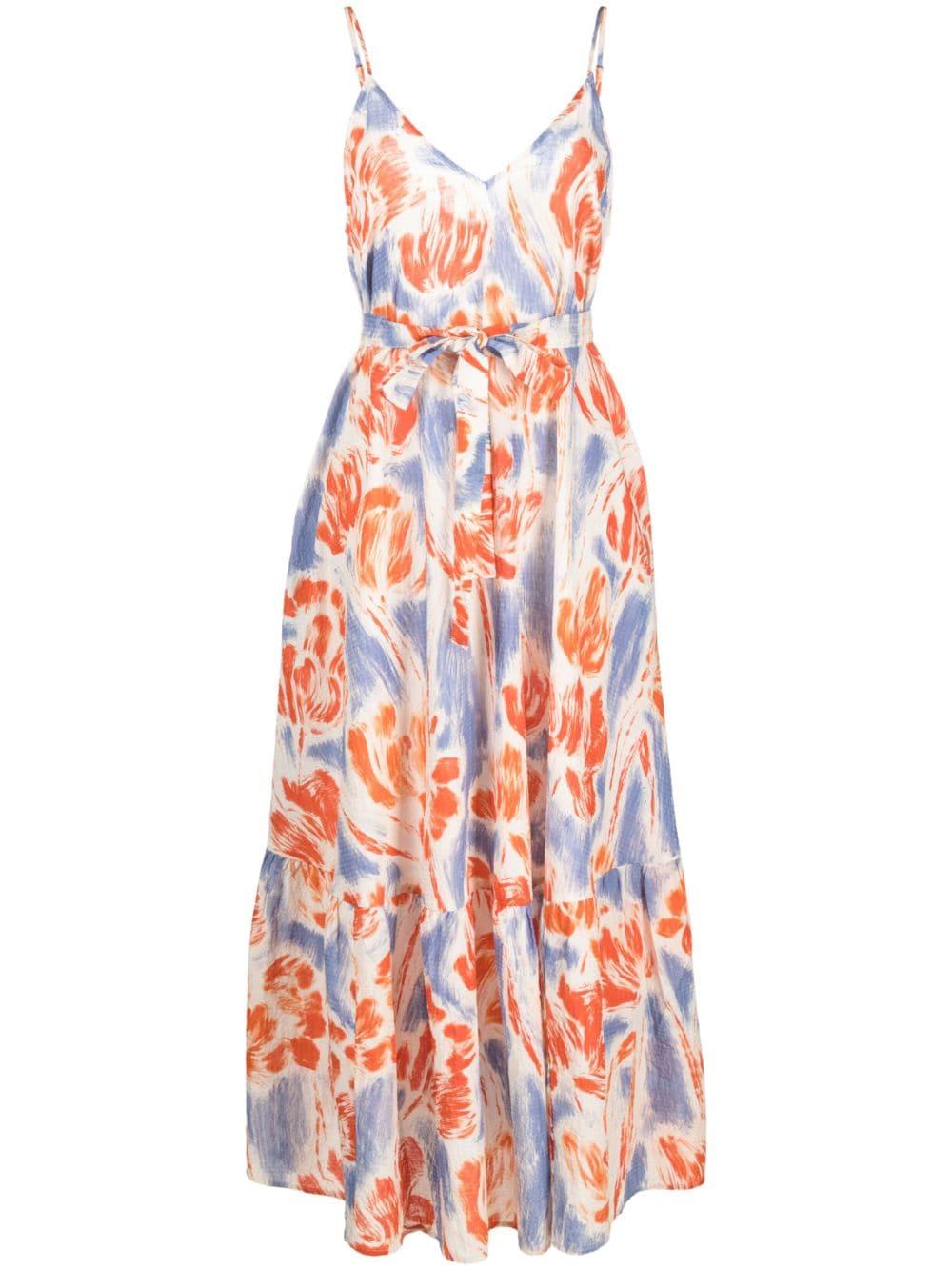 floral print V-neck maxidress