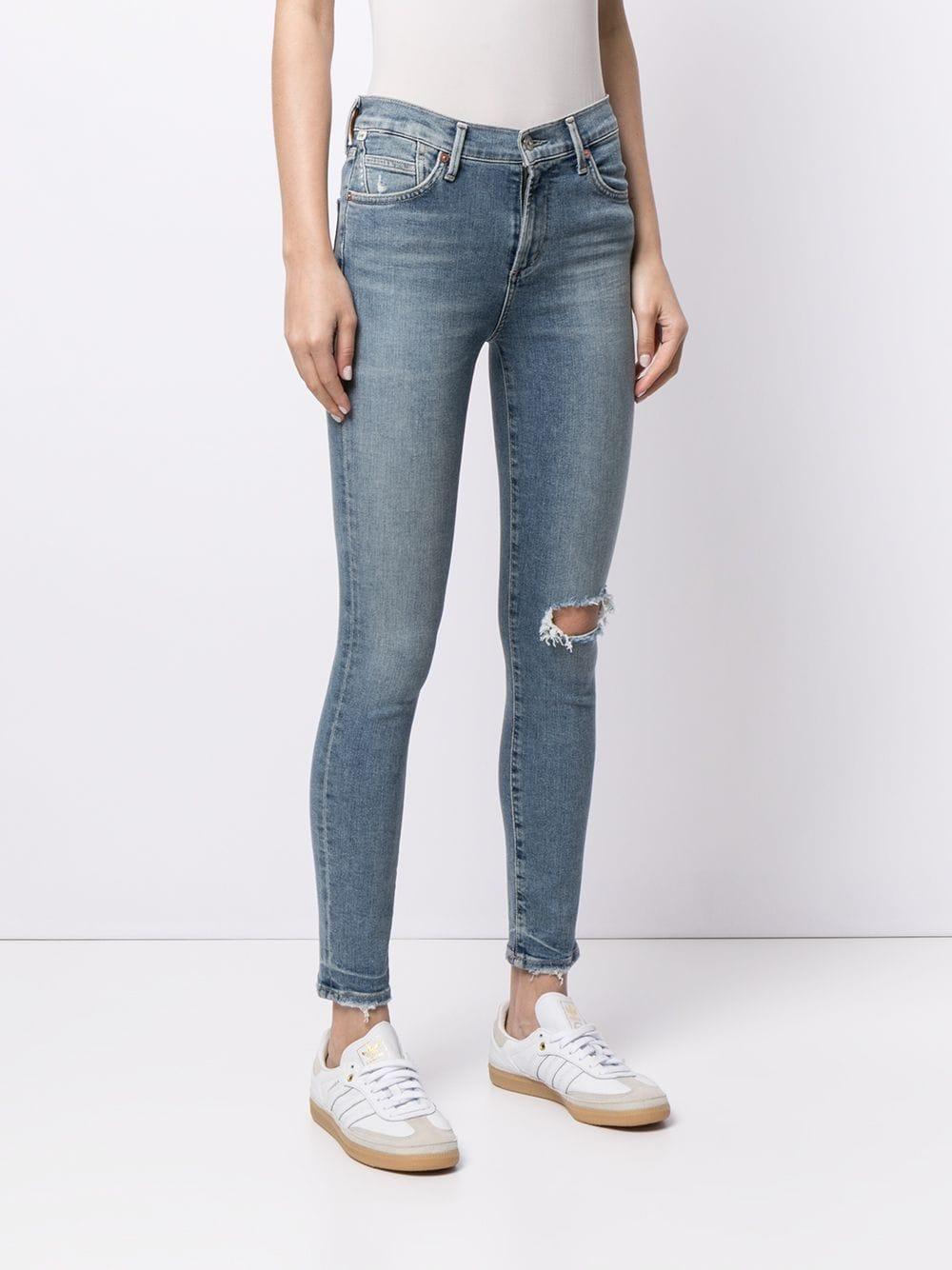 cropped skinny cut jeans