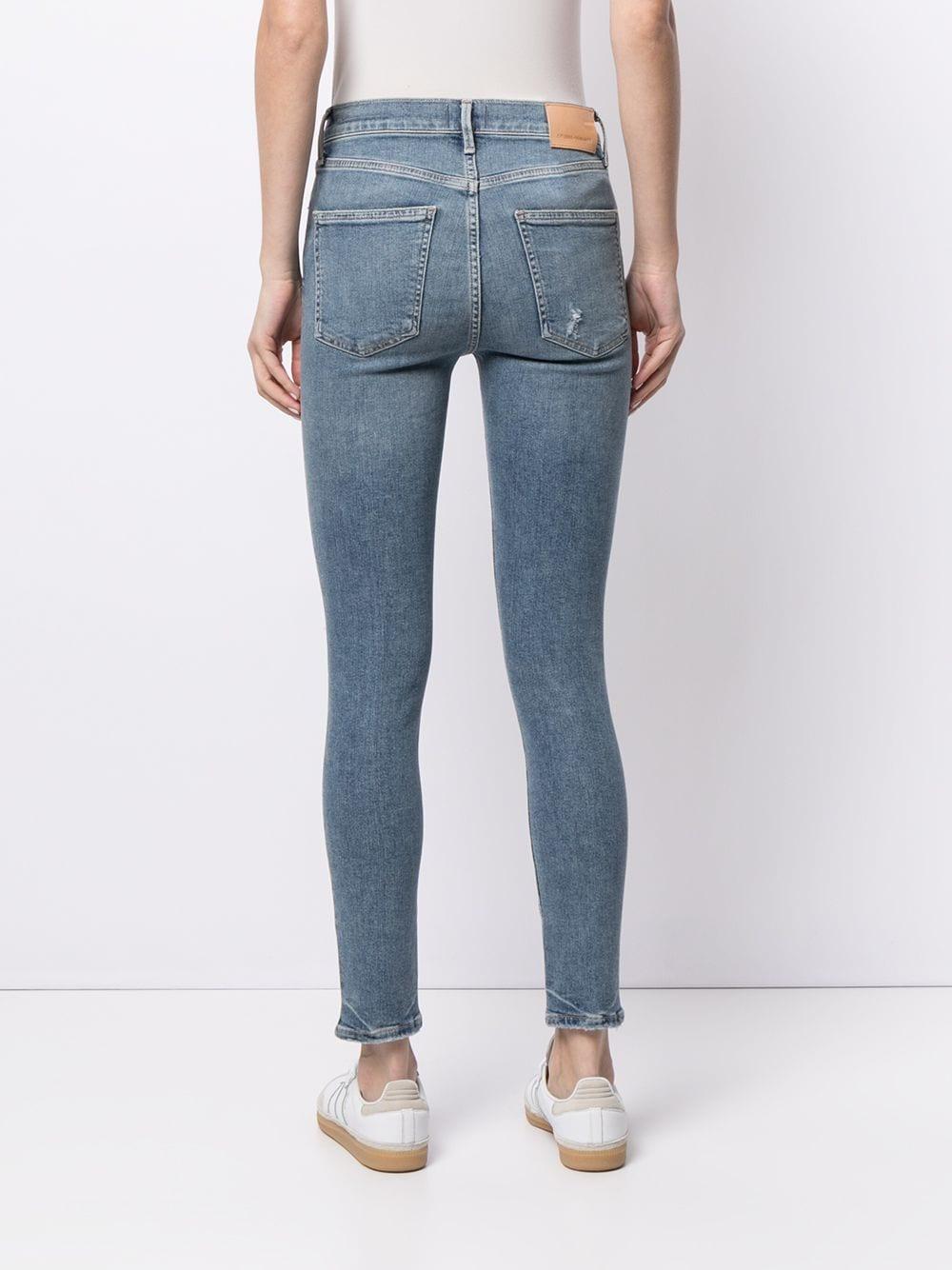 cropped skinny cut jeans