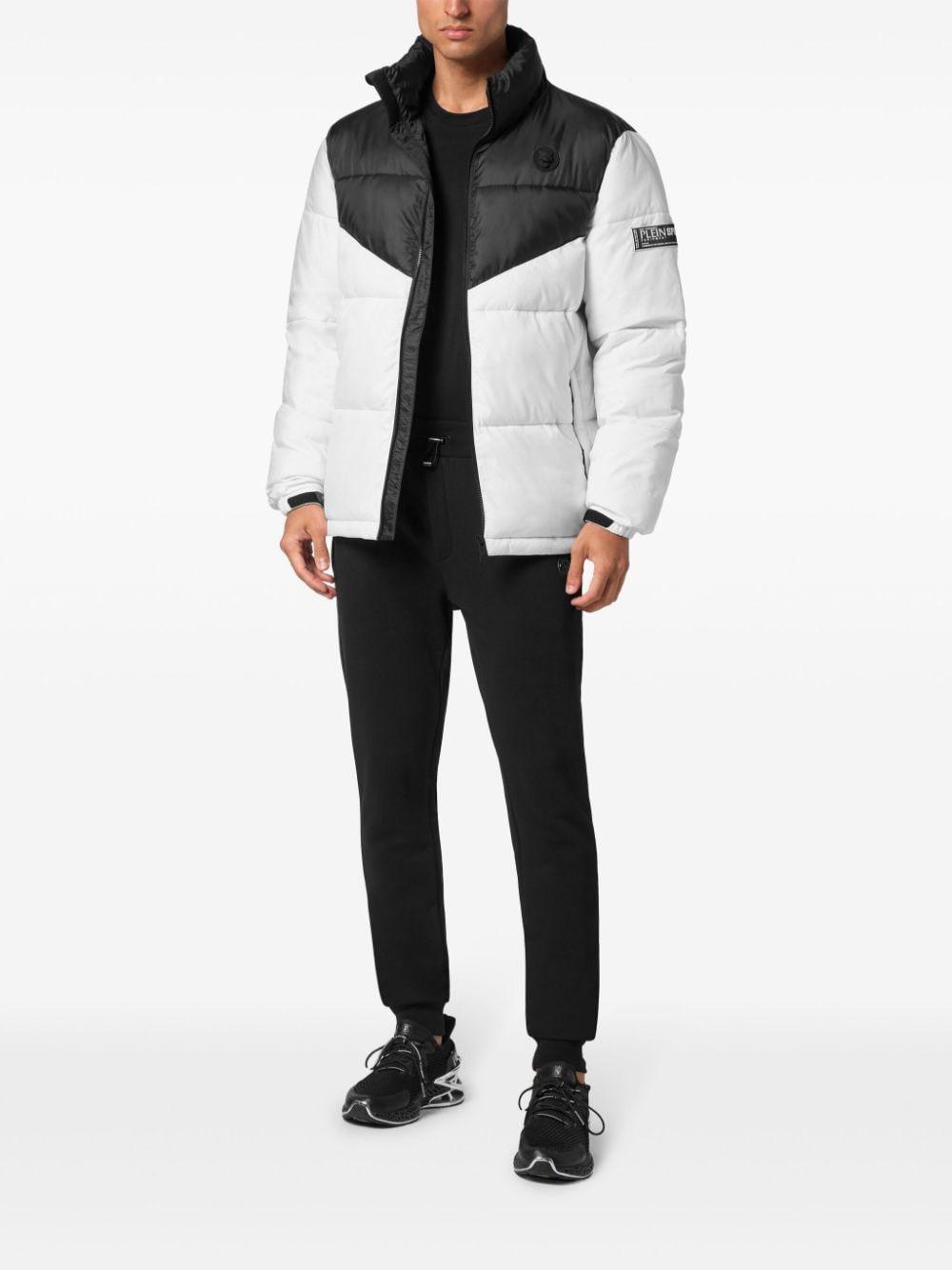 panelled puffer jacket