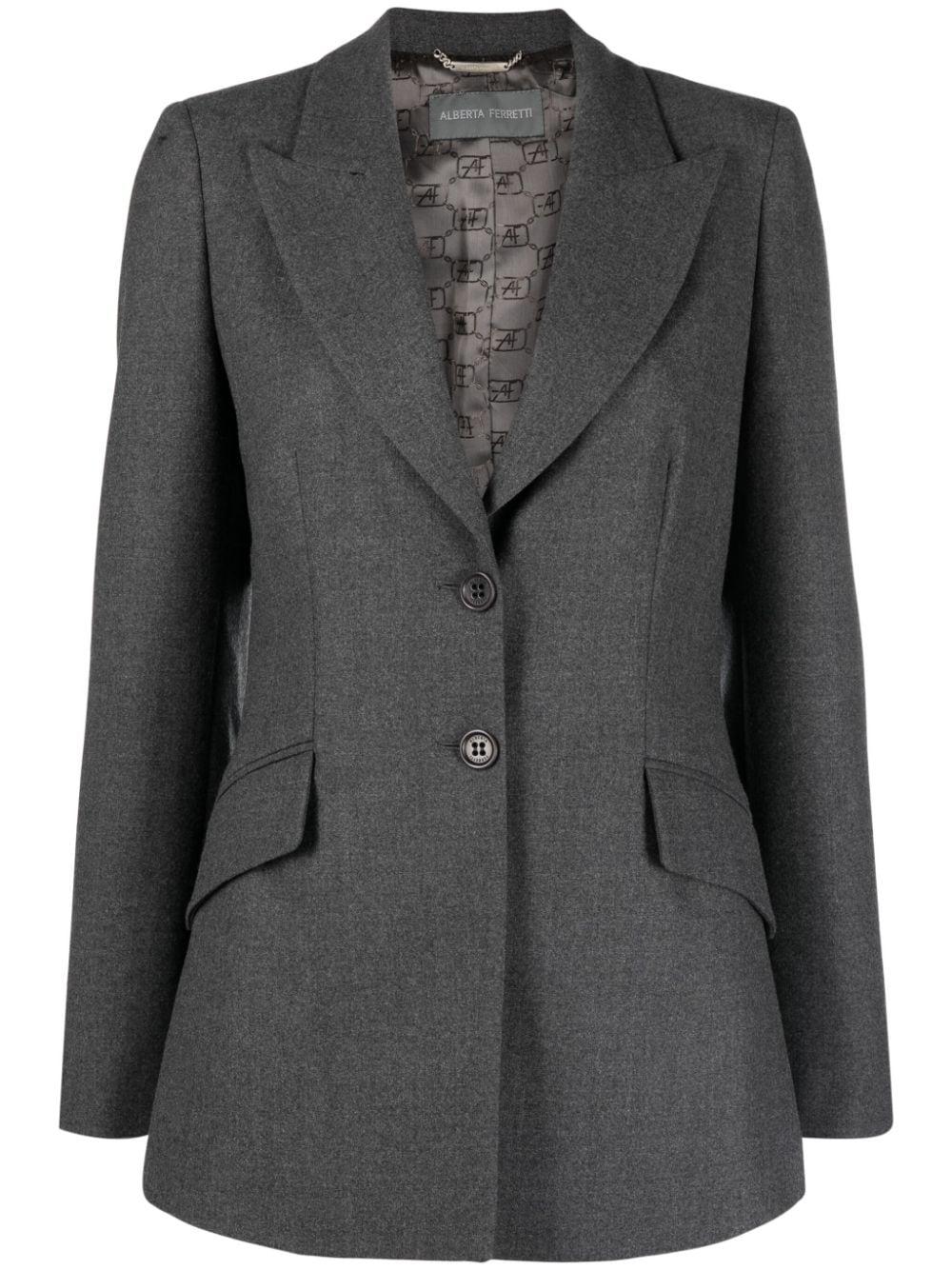 single-breasted virgin wool blazer