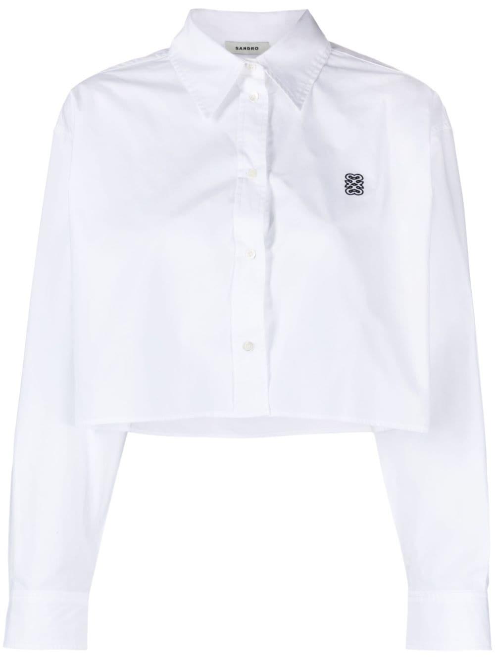 monogram-embroidered cotton shirt 