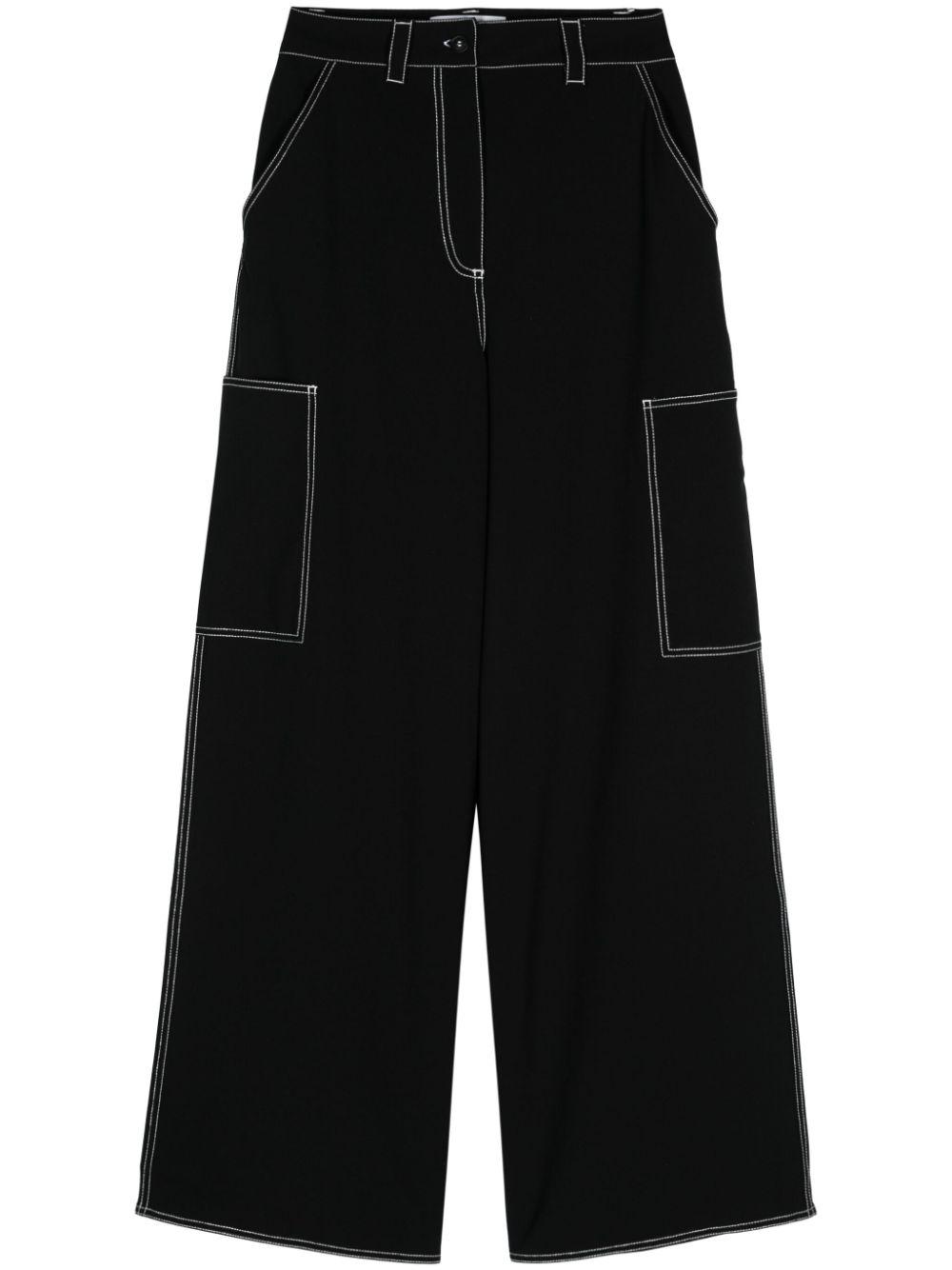 high-waist wide-leg trousers 