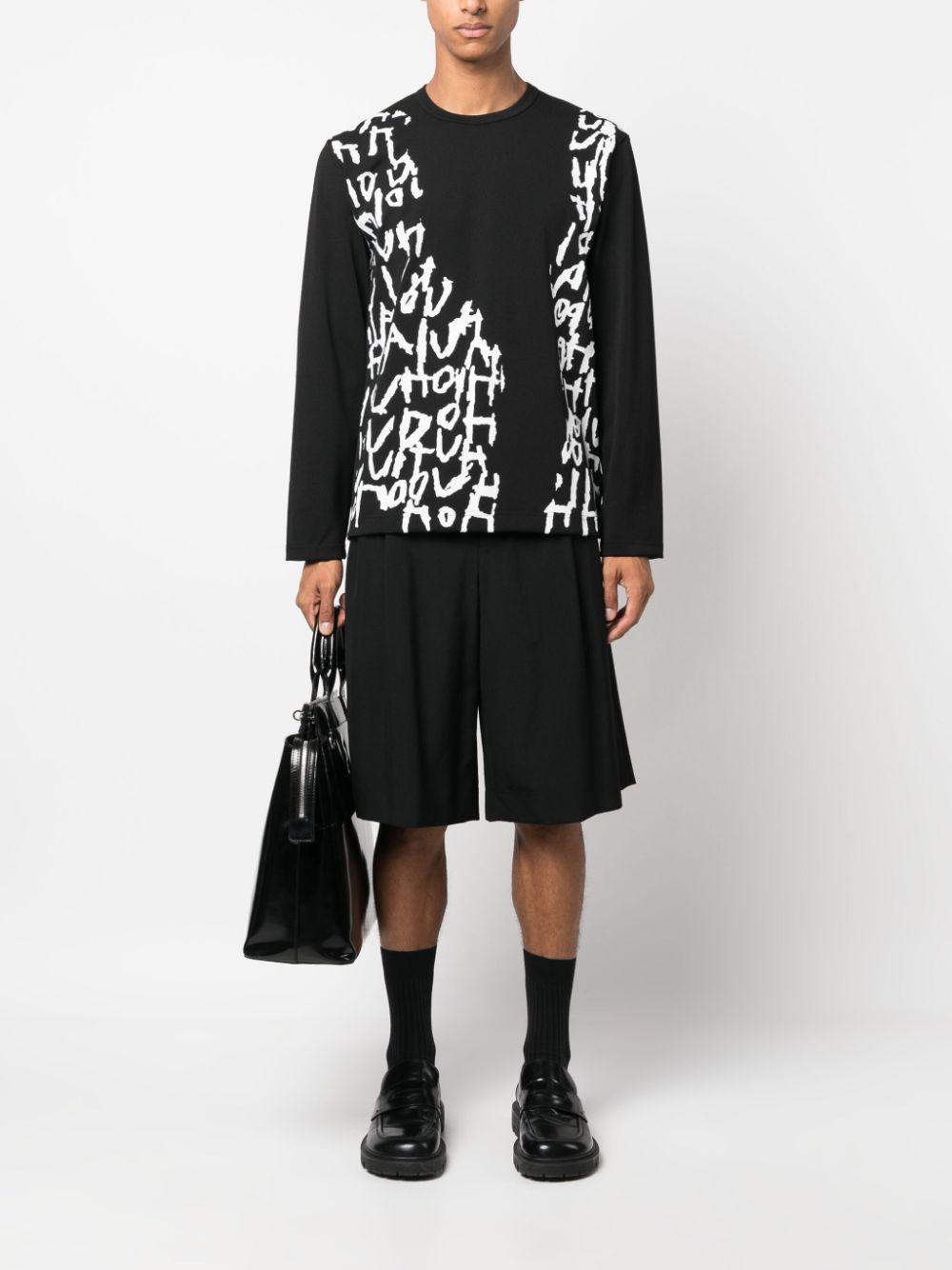 script-print long-sleeved jumper