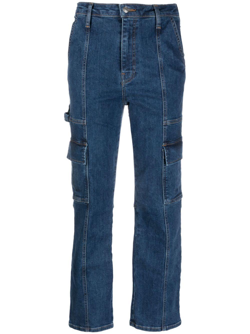 high-rise cropped-leg jeans