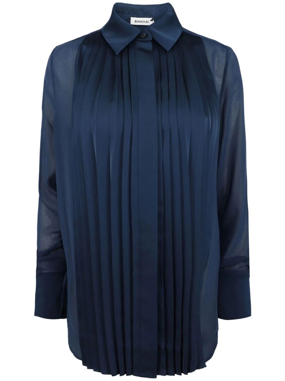 Vinka pleated long-sleeve shirt