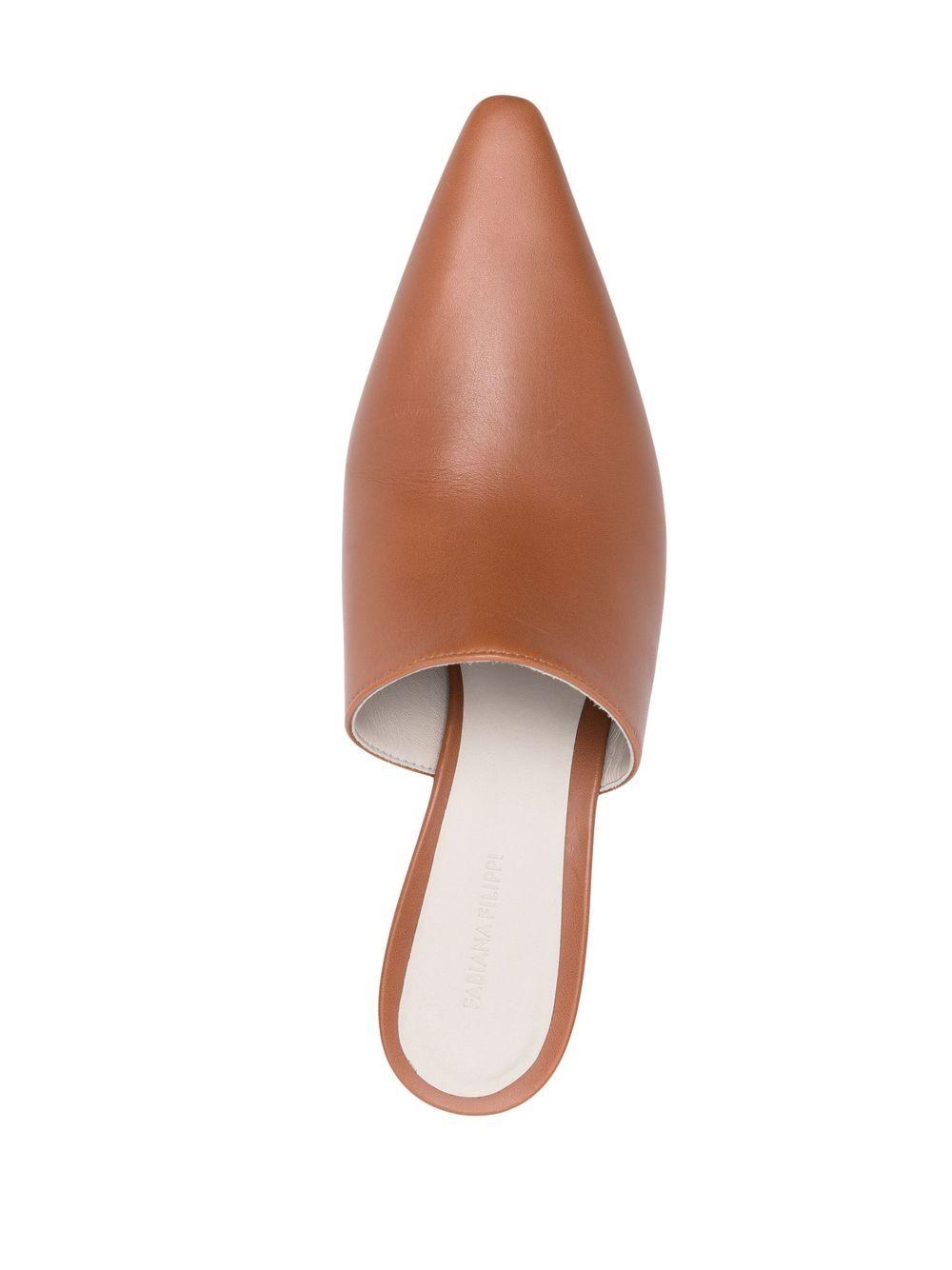 pointed 55mm leather mules