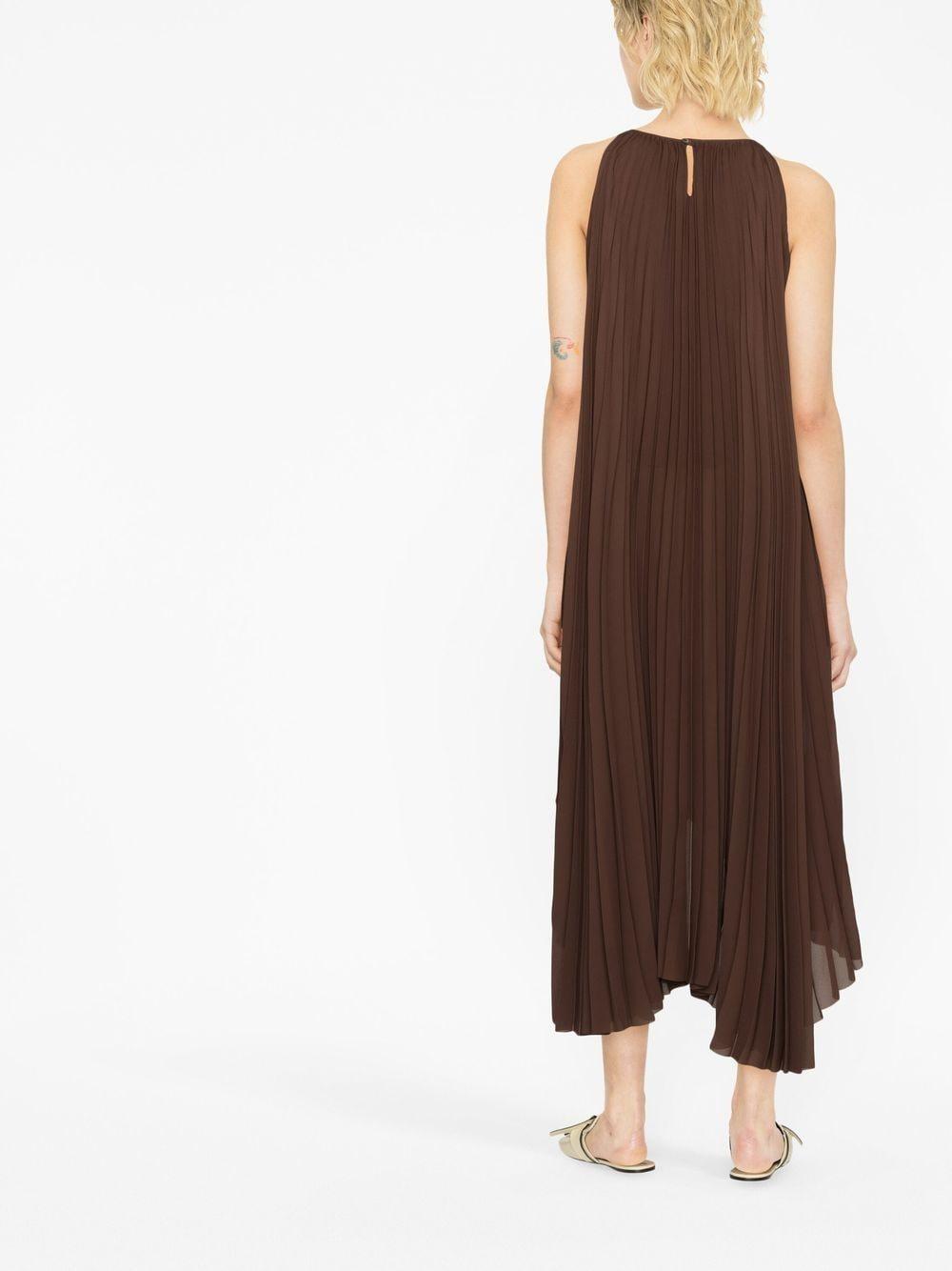 pleated asymmetric dress