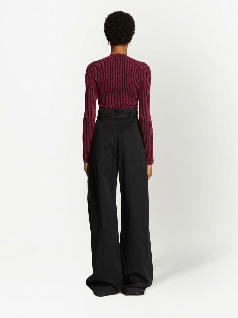 plaited rib scoop neck jumper