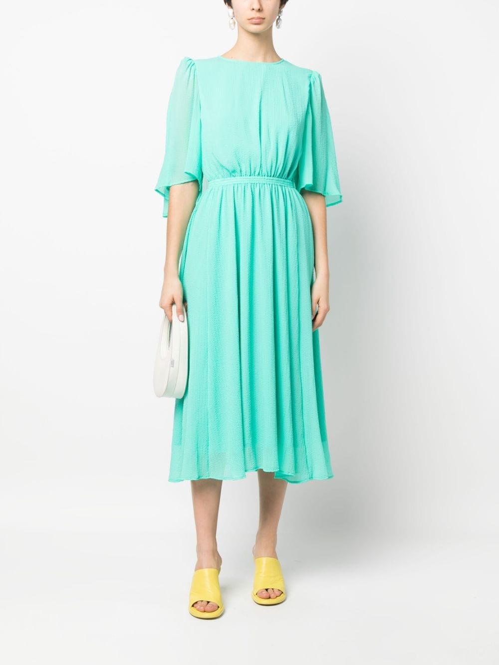 cape-effect sleeves midi dress