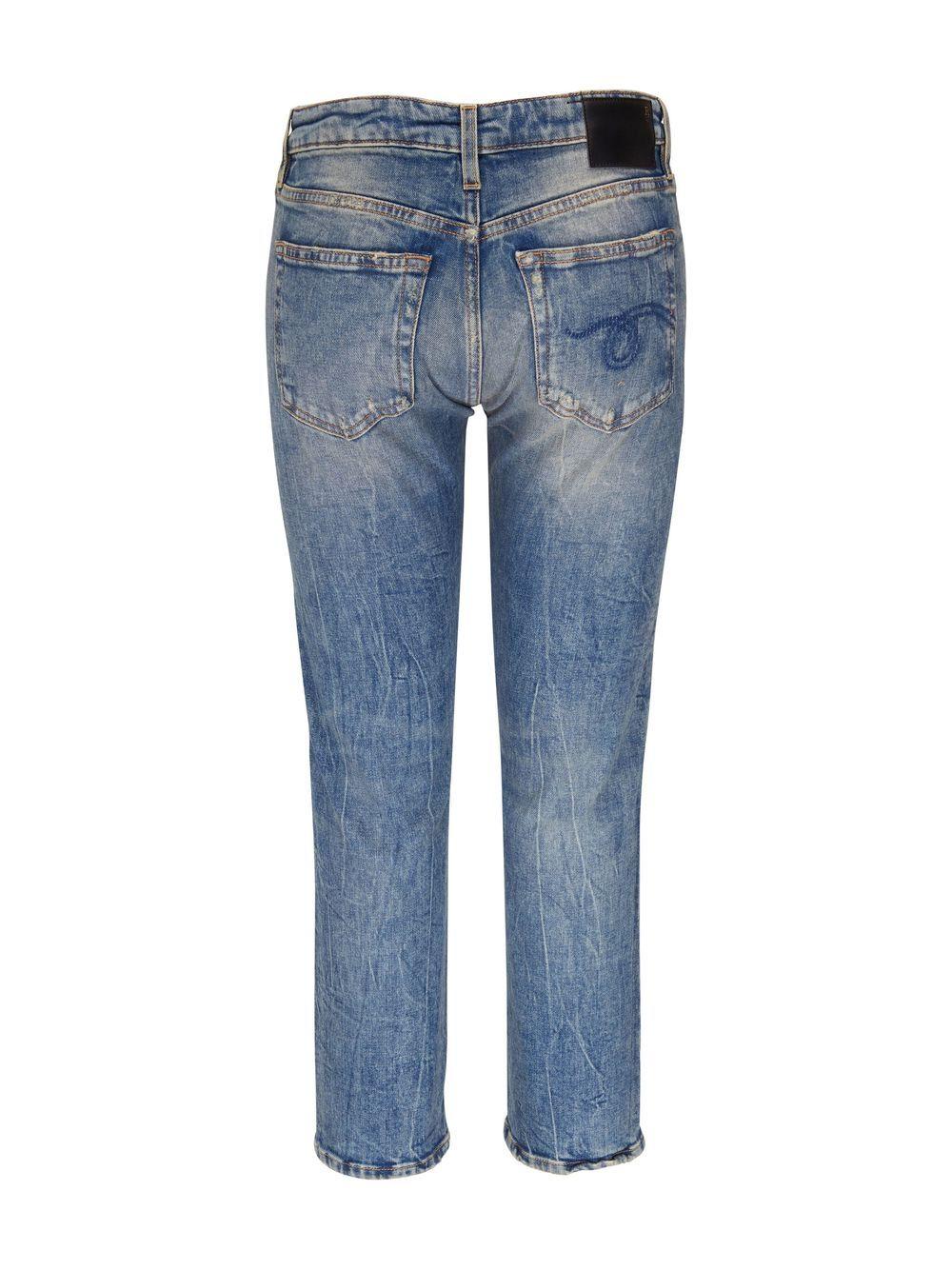 faded cropped jeans