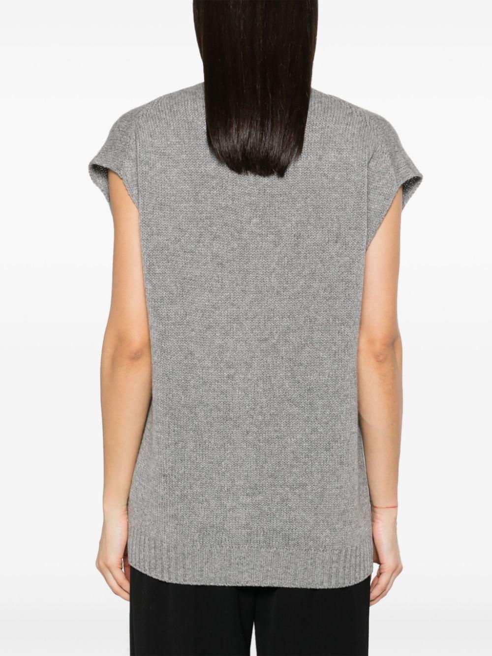 V-neck cashmere vest