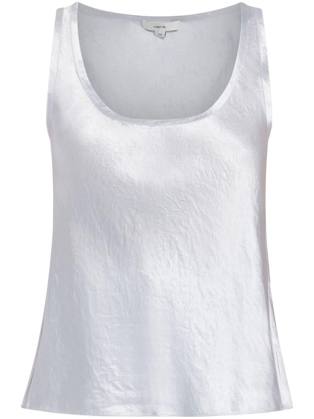 scoop-neck satin vest top