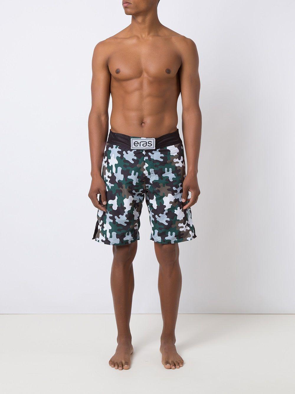 camouflage print swim shorts