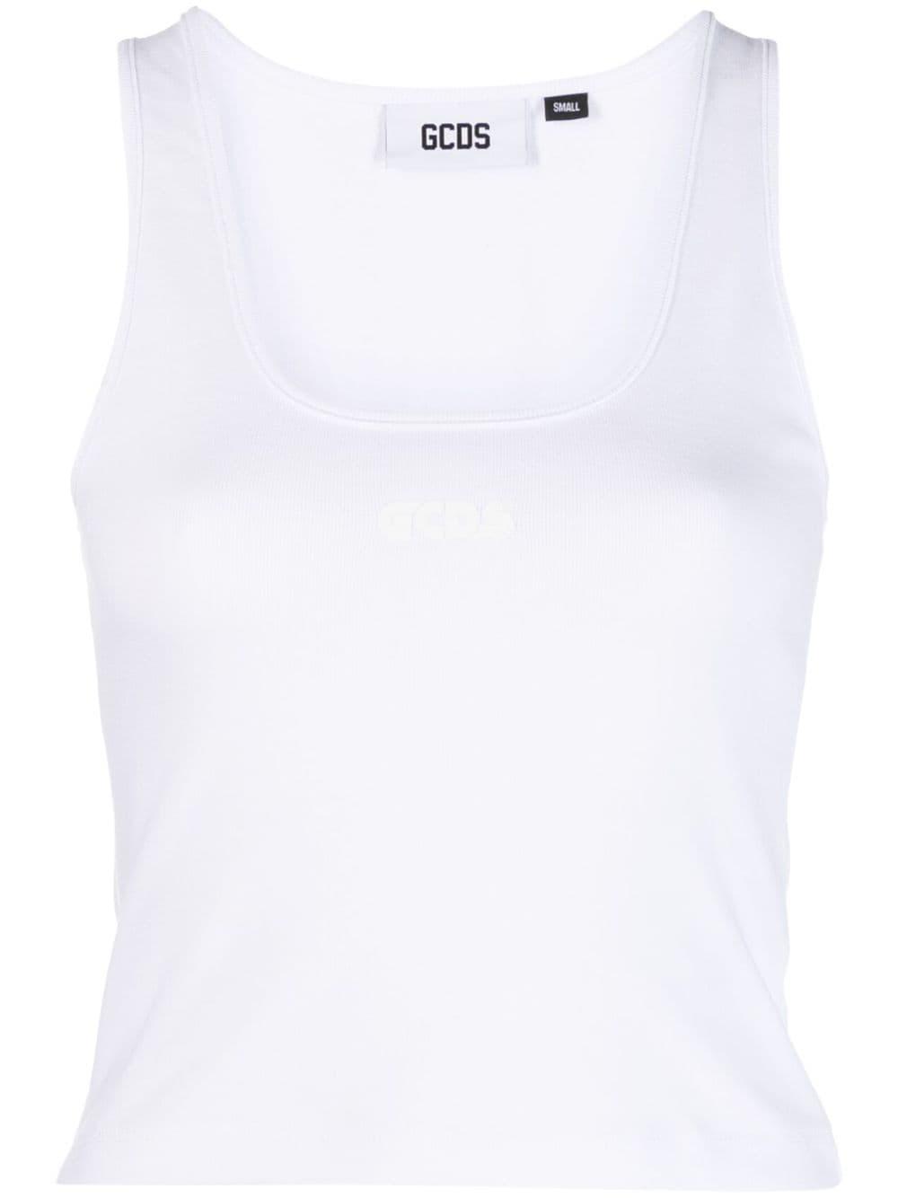 sleeveless jersey-knit top