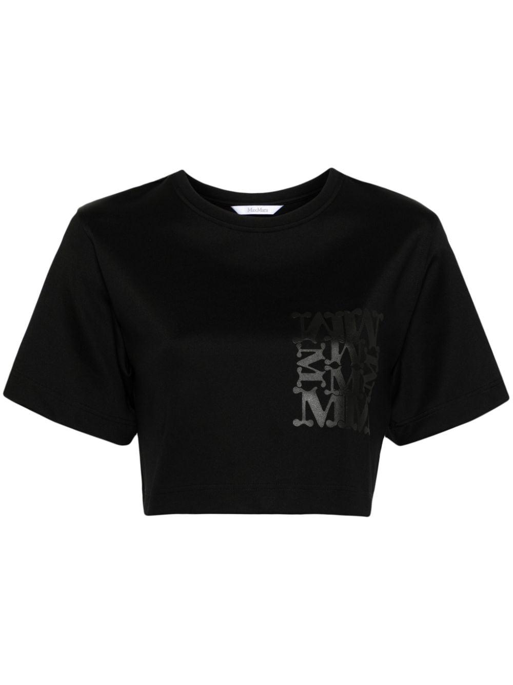 logo-print cropped T-shirt