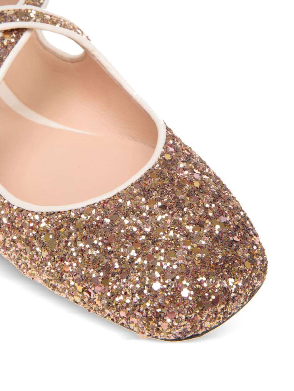 glitter-embellished ballerina shoes