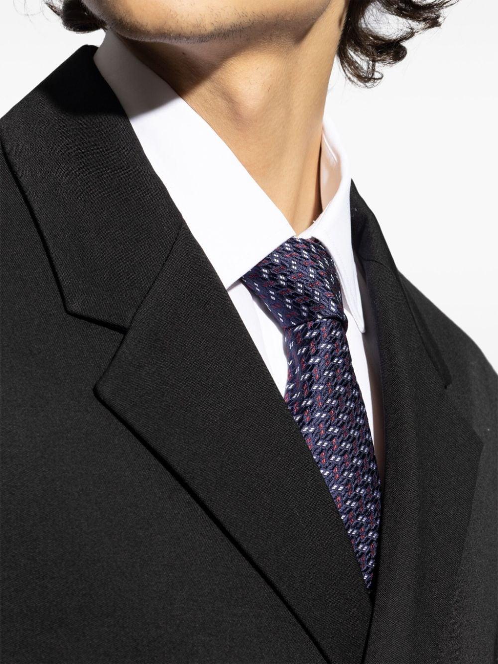 jacquard-pattern silk tie