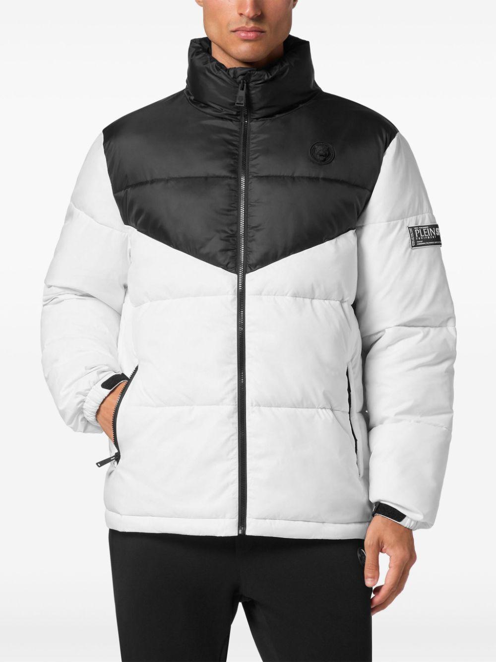 panelled puffer jacket