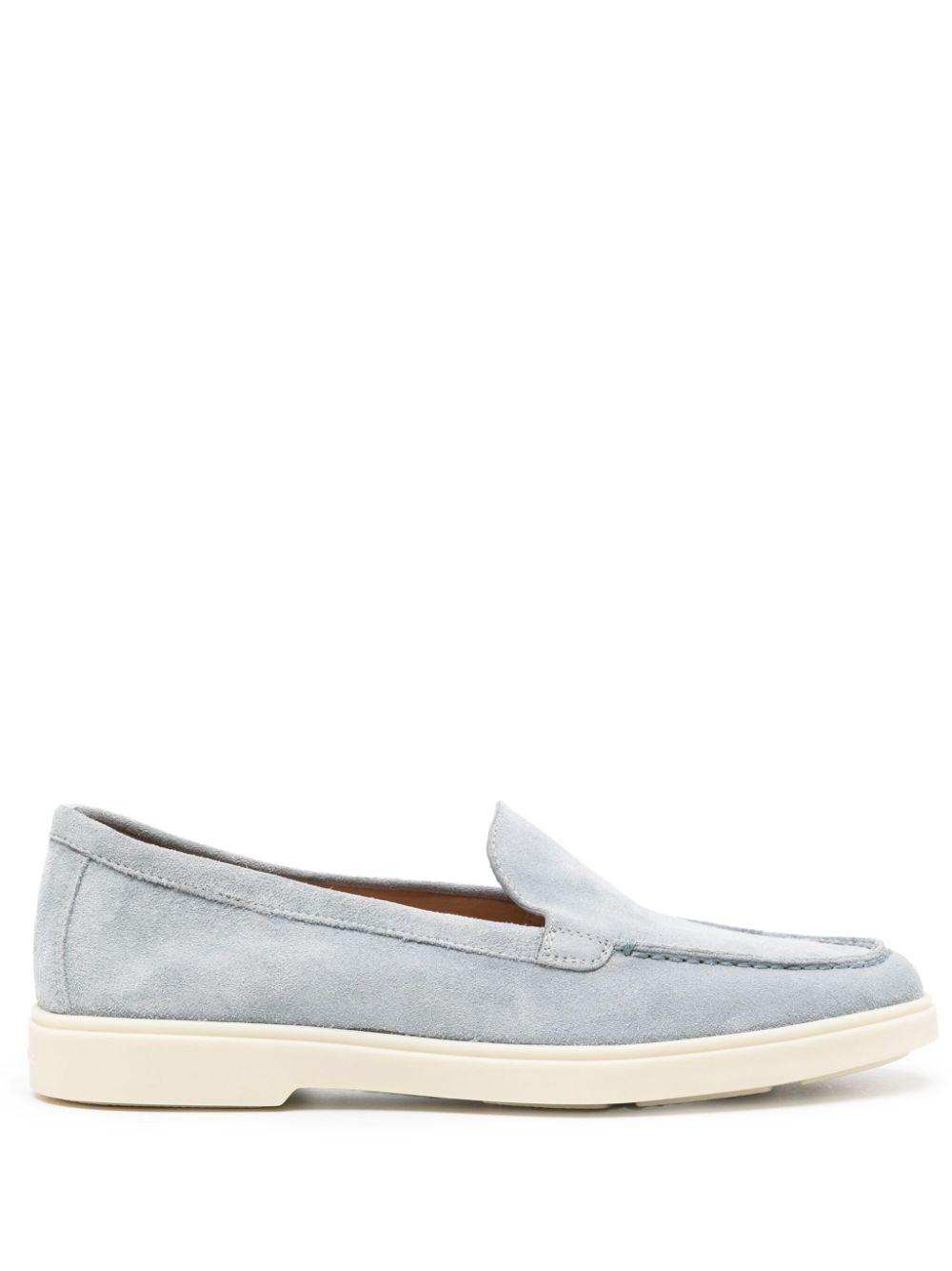 round-toe suede loafers