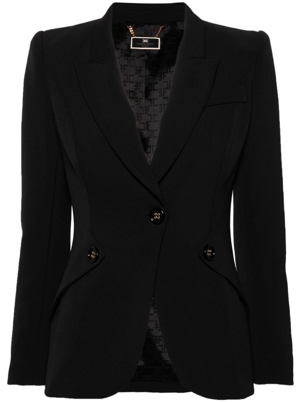 single-breasted crepe blazer