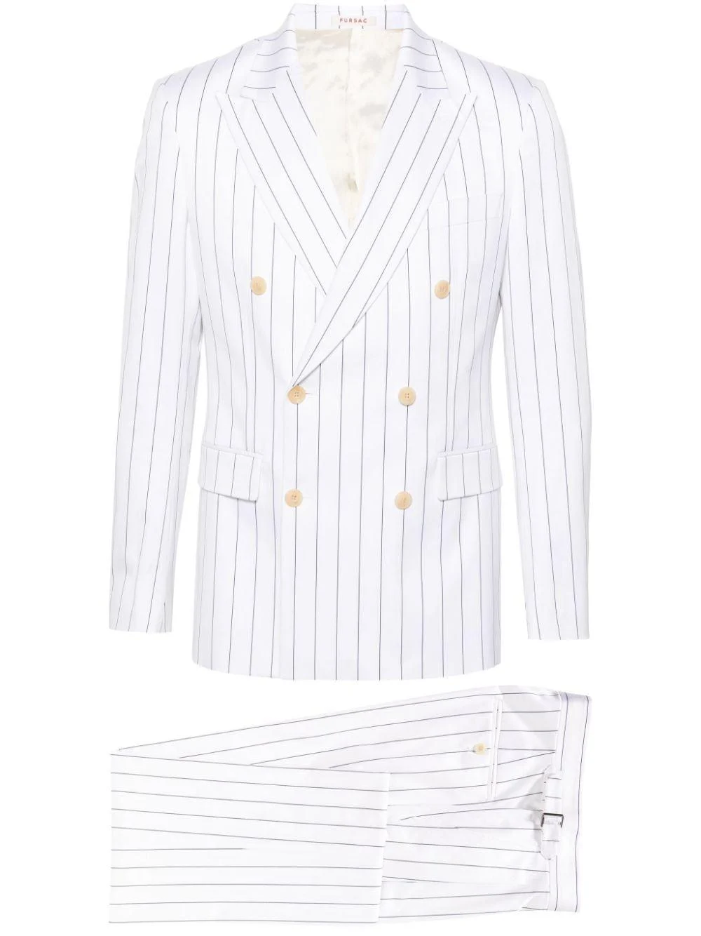 striped doubled-breasted suit