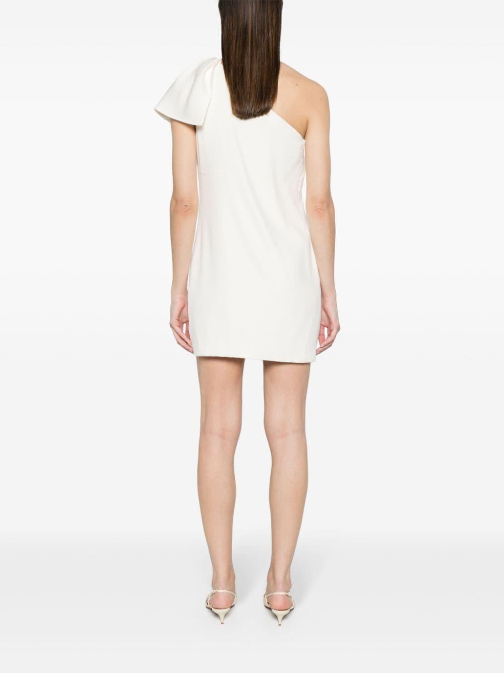 crepe one-shoulder mini dress