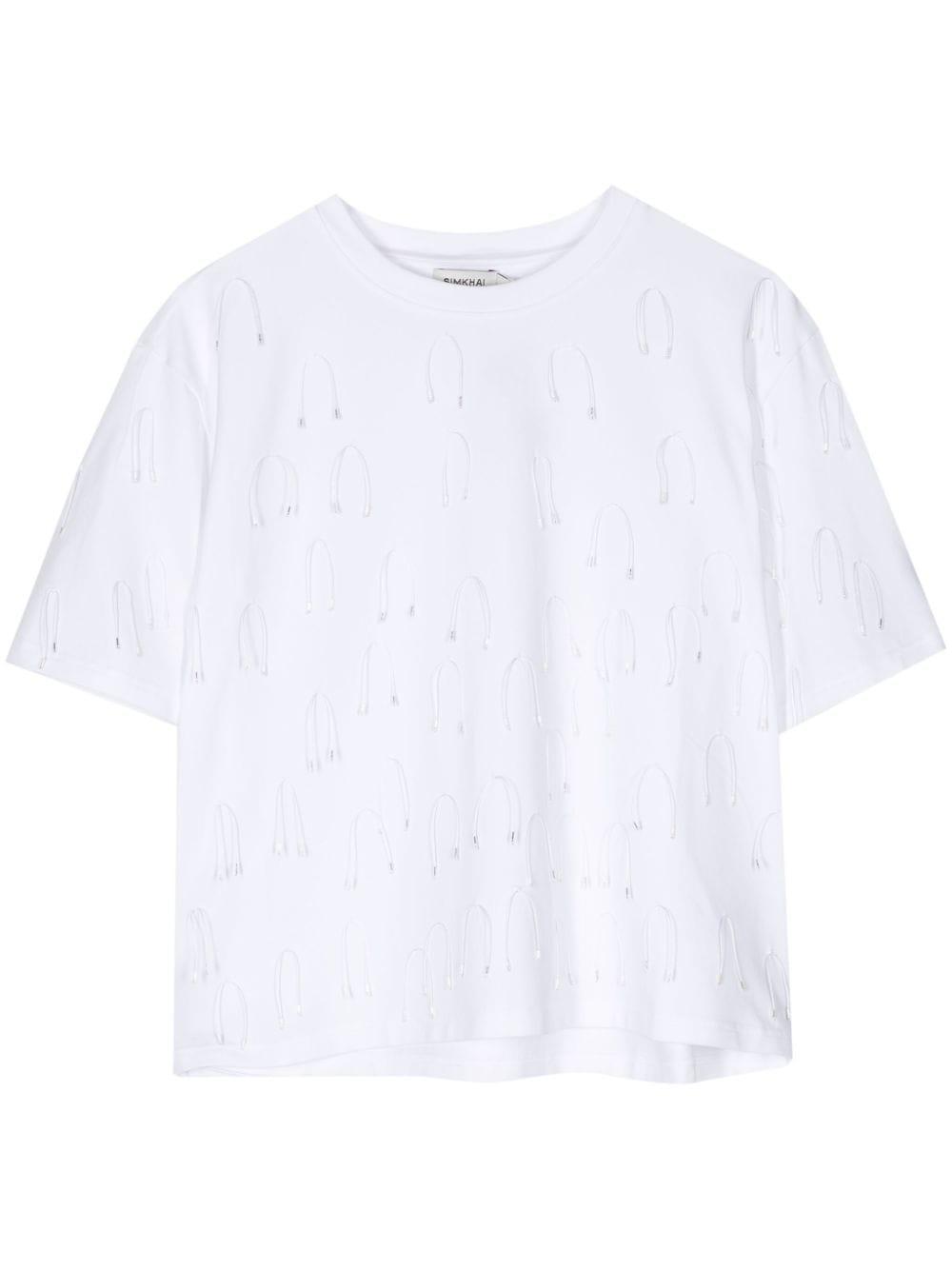 women's amaru embellished tee, white