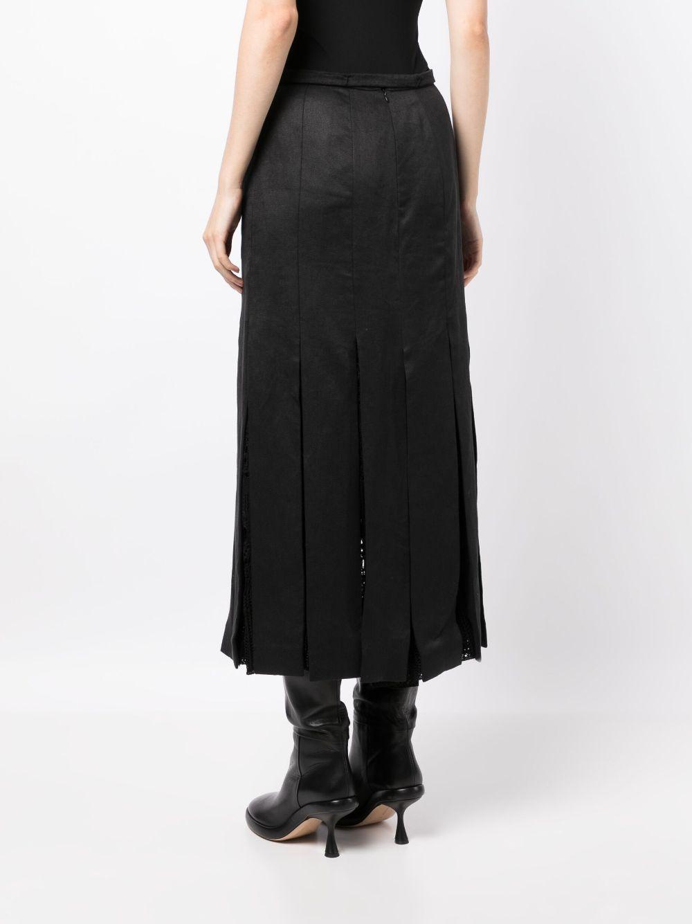 Edith pleated linen skirt