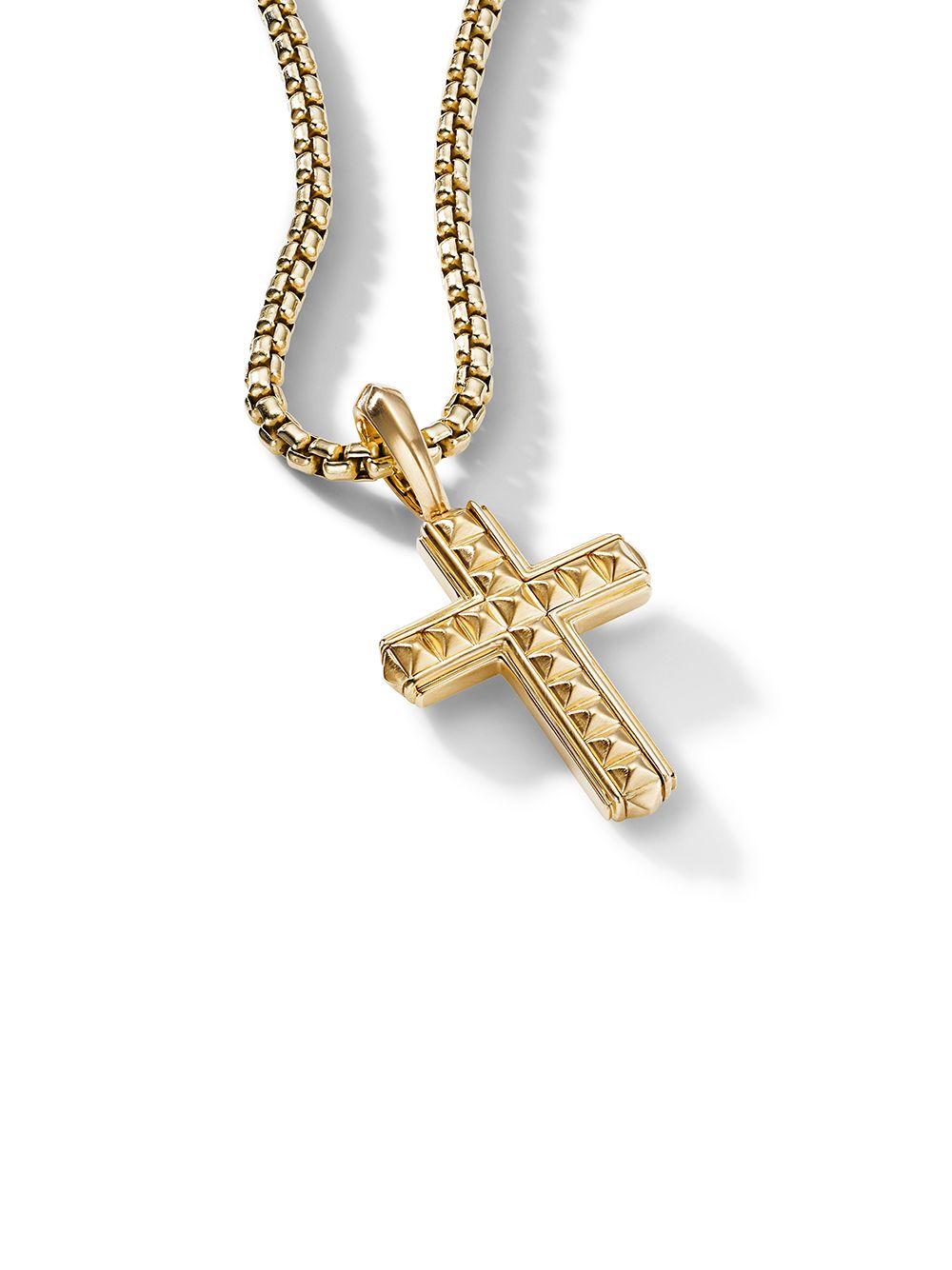 18kt gold cross pendant