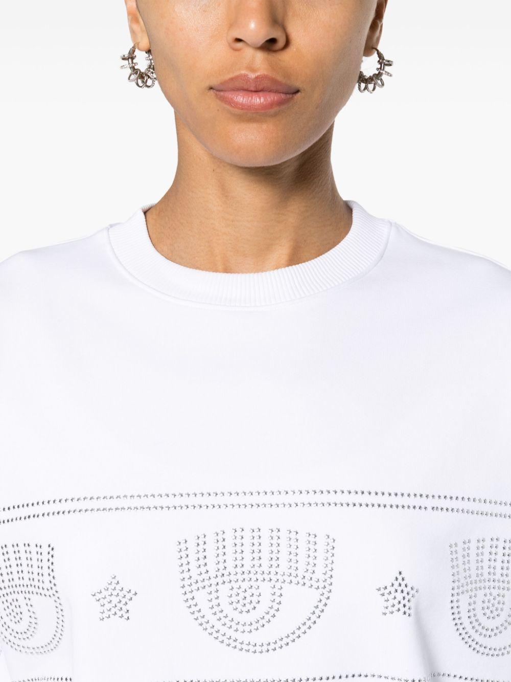 Logomania stud-embellished sweatshirt