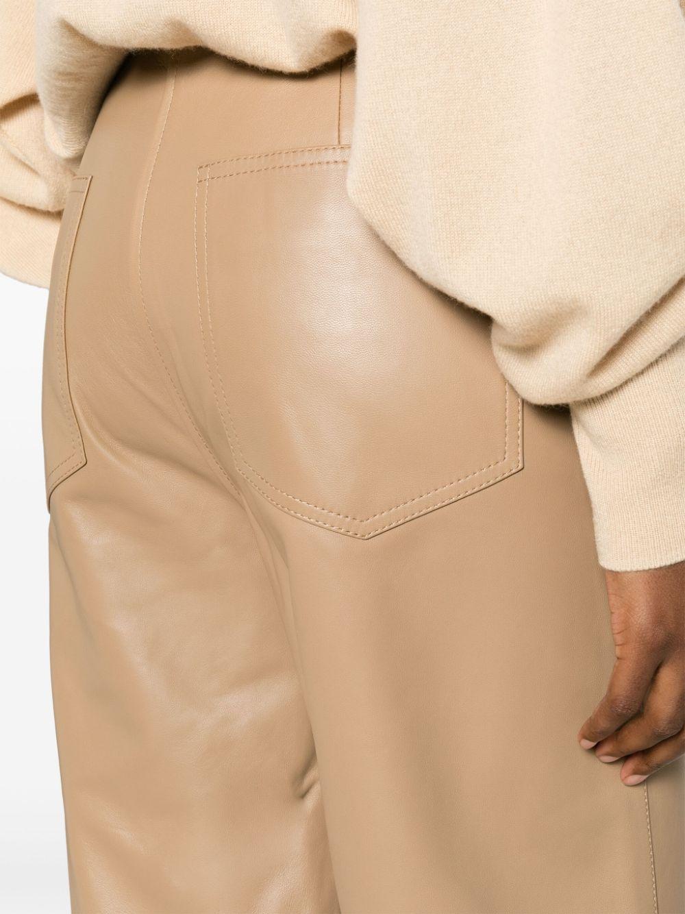 paneled leather trousers