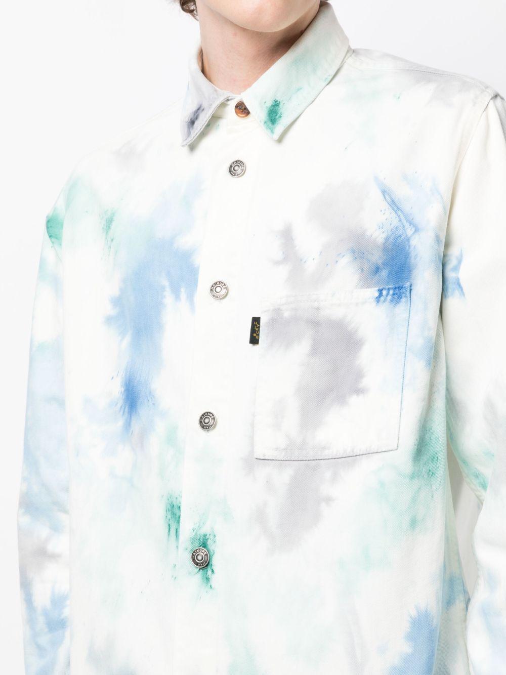 paint-splatter print cotton shirt