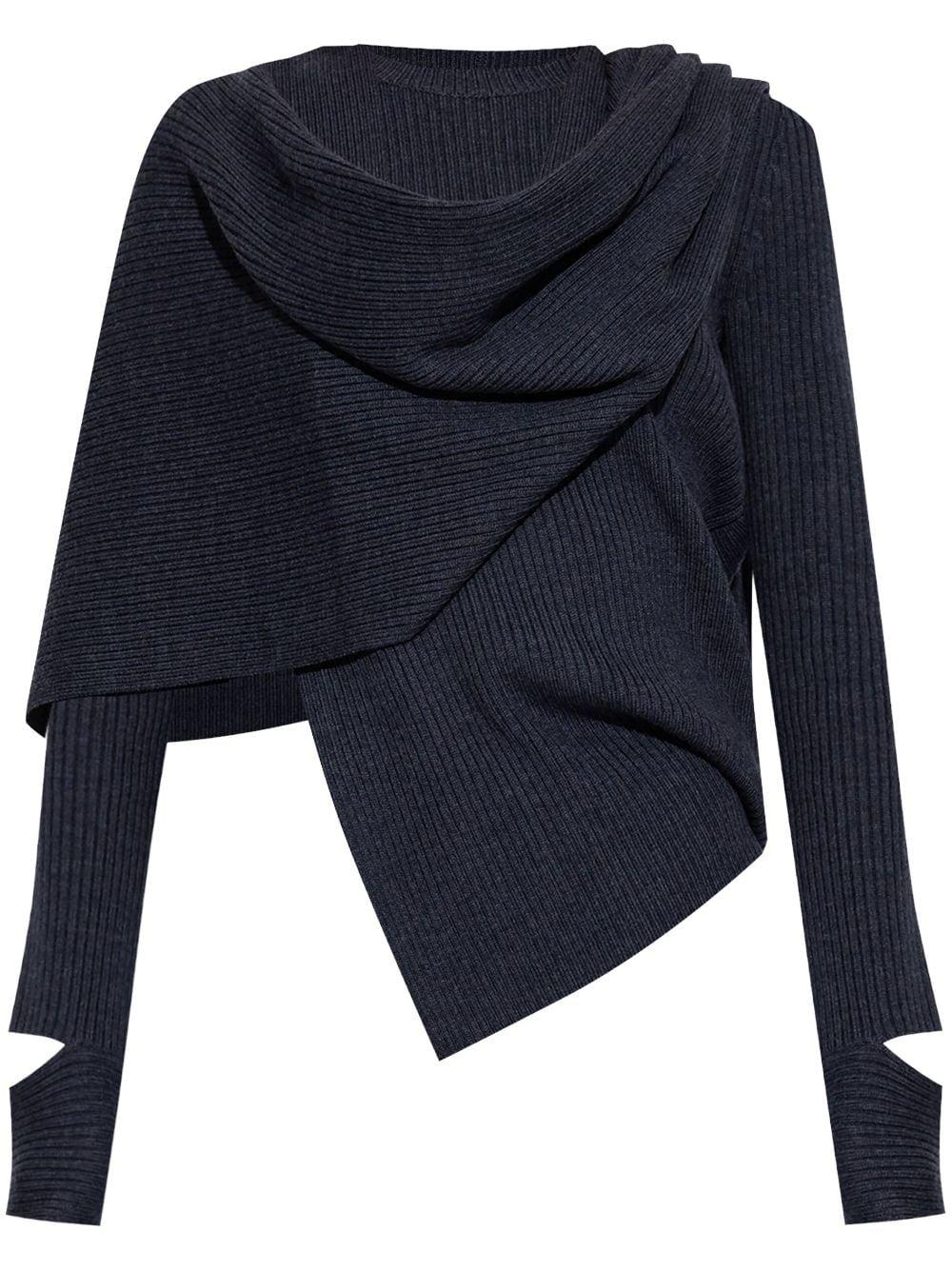 draped wool jumper