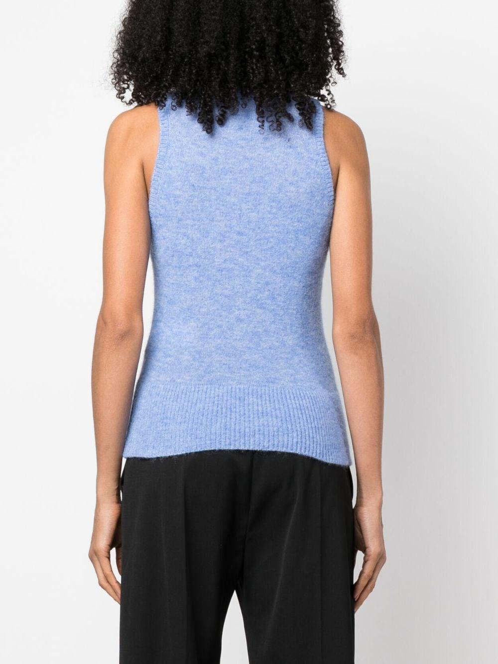 mock-neck knitted top