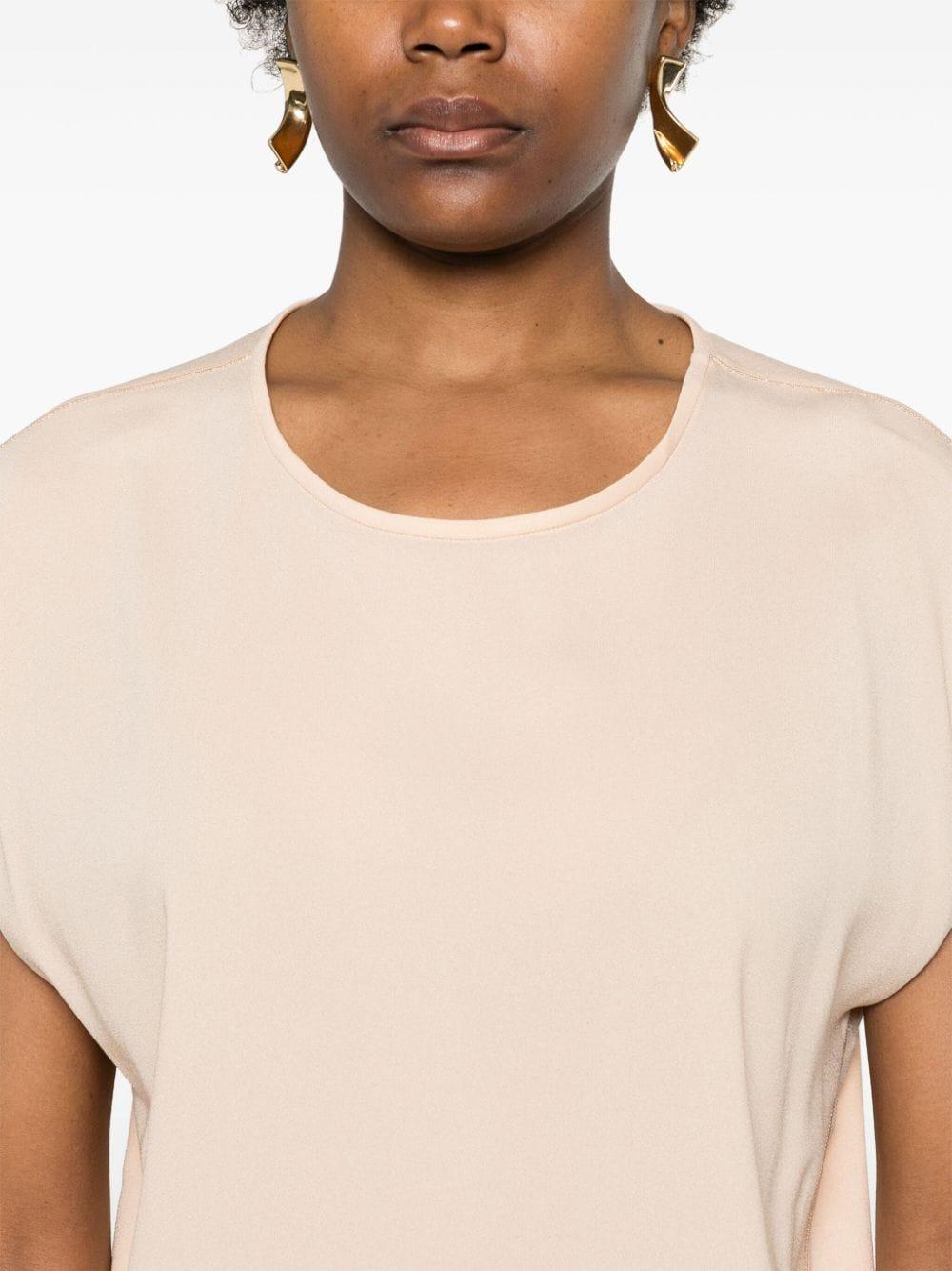 bead-embellished crepe T-shirt