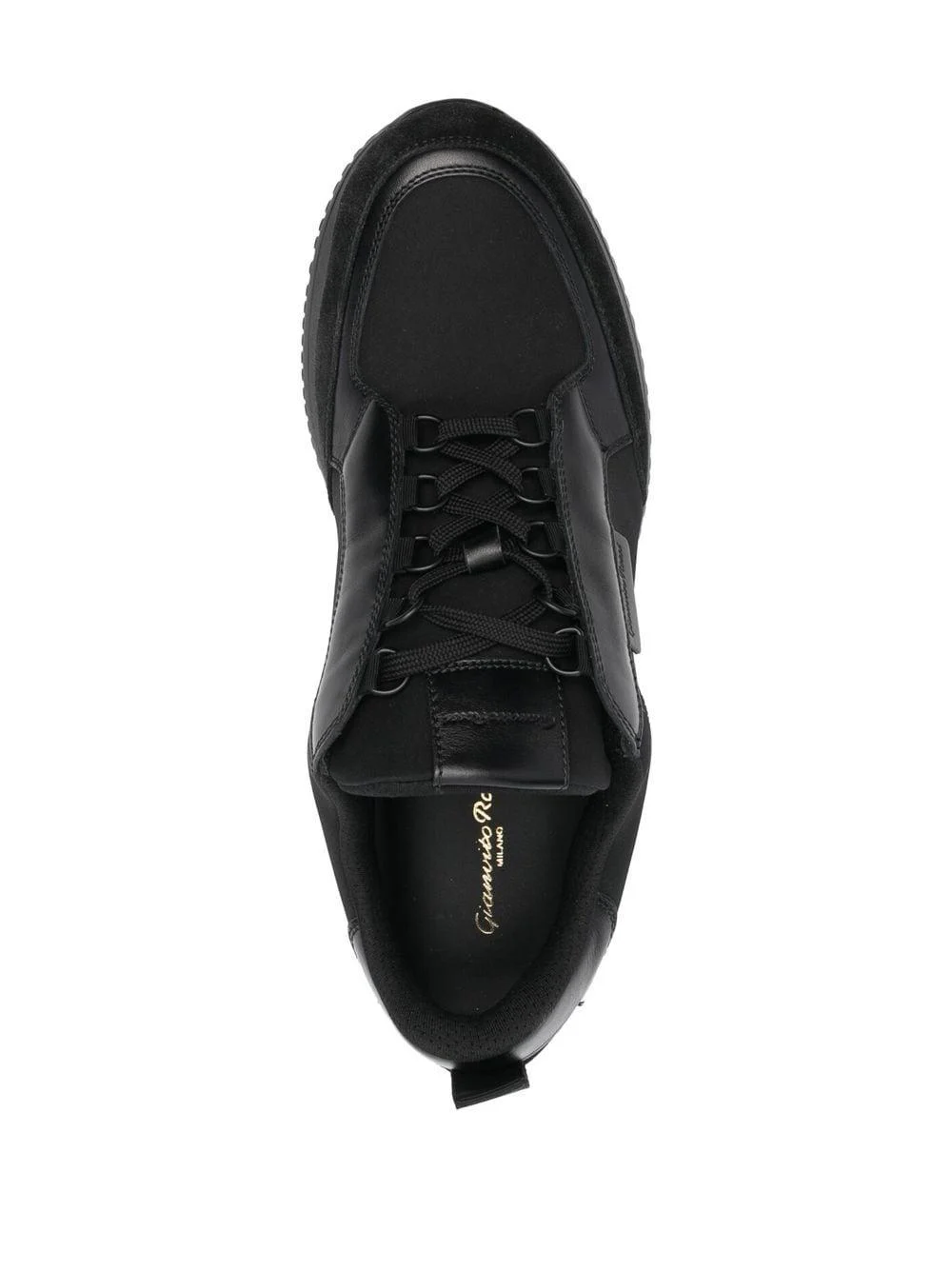 debossed-logo lace-up sneakers