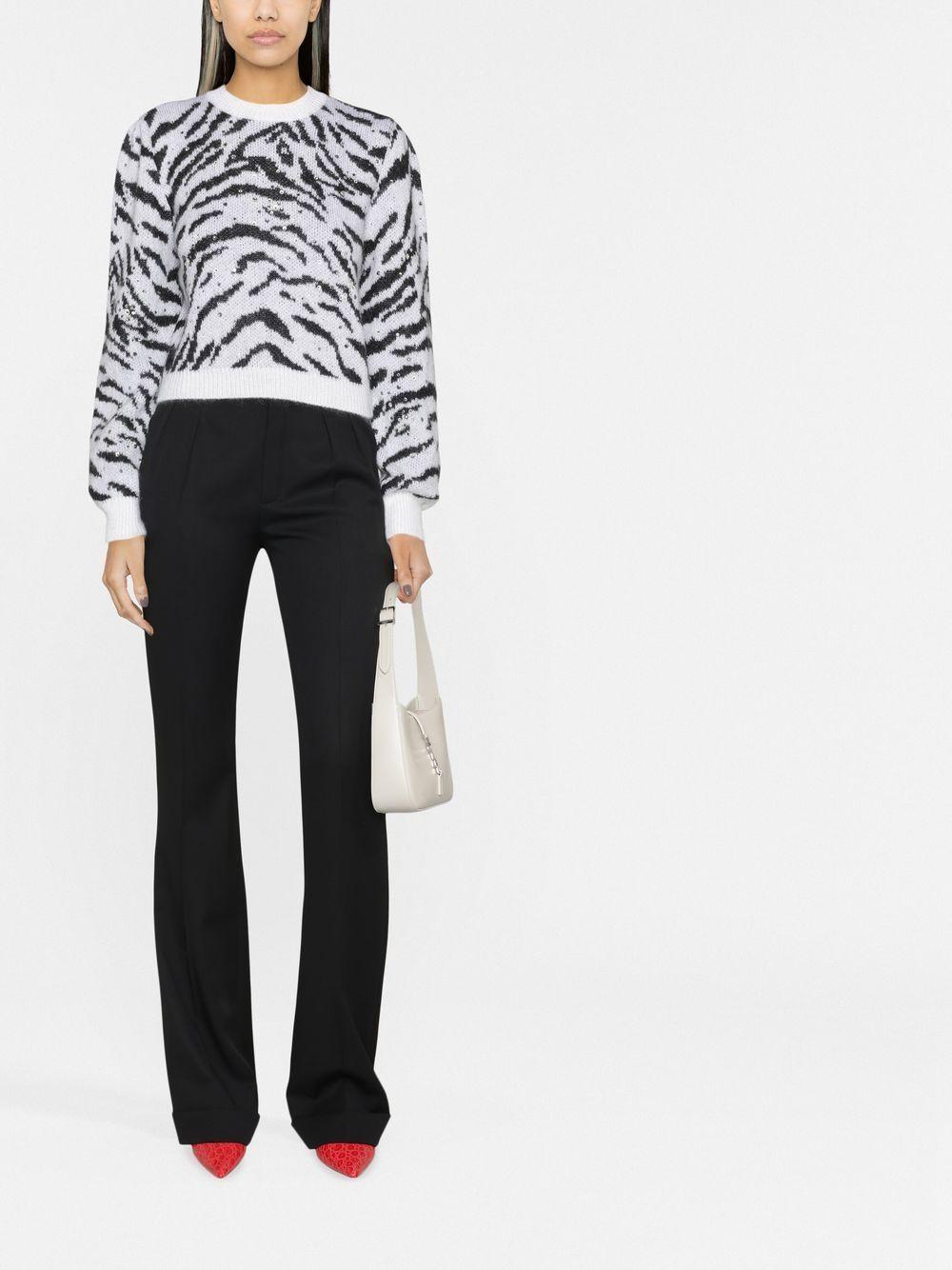 zebra intarsia knitted sweater