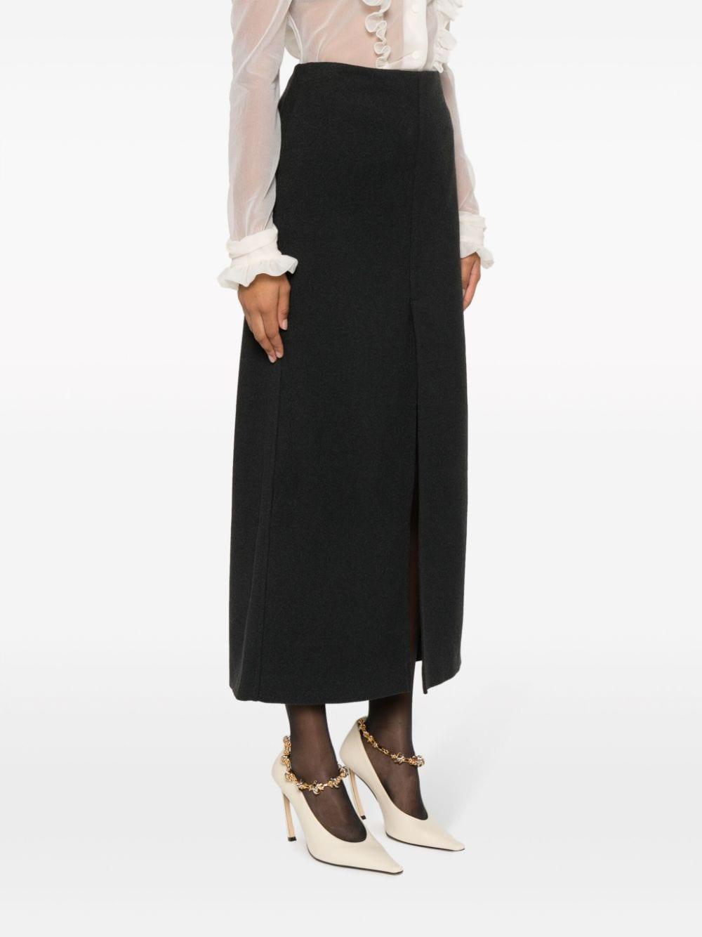 front-slit A-line maxi skirt