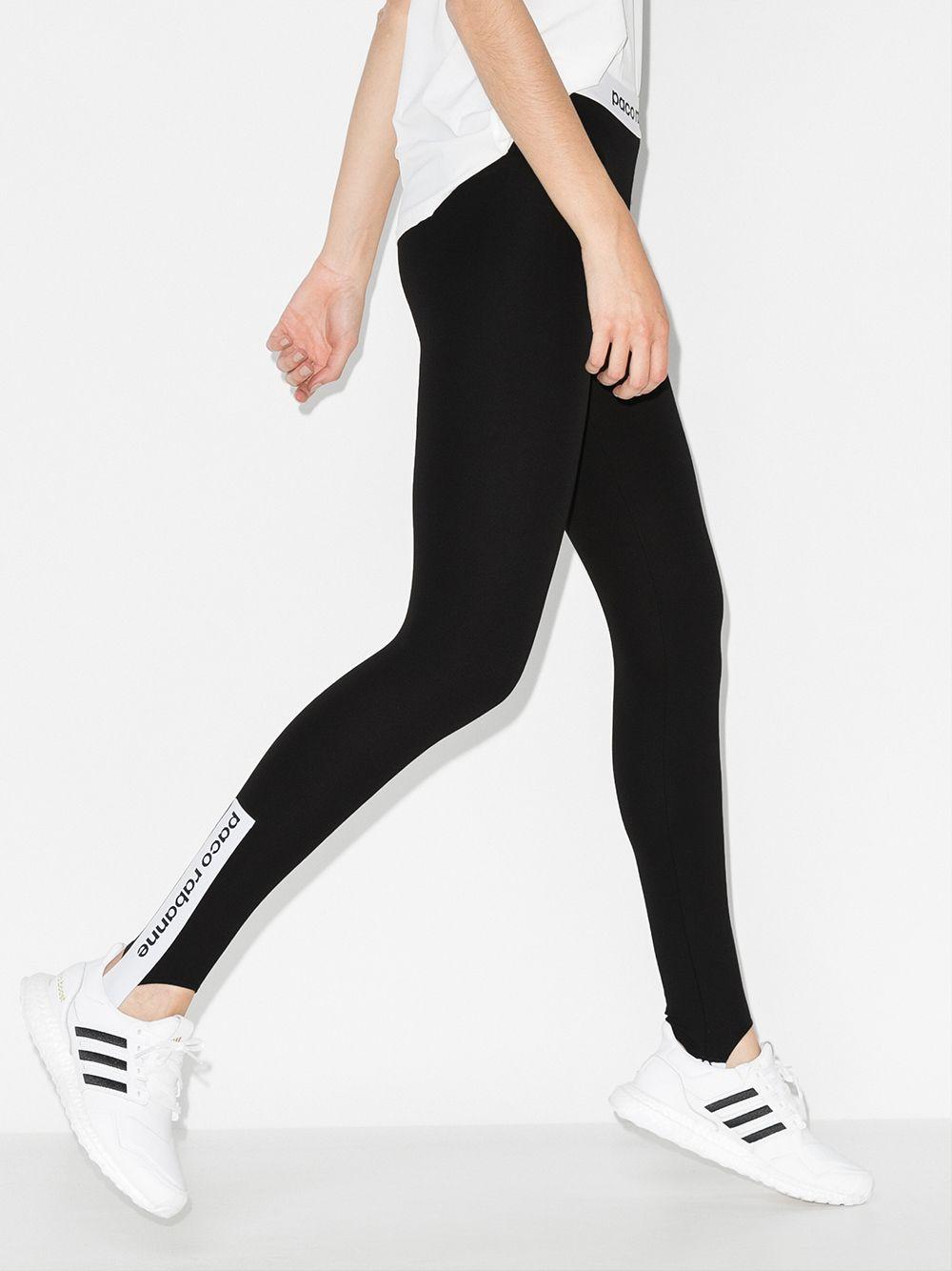 contrast logo-stripe stirrup leggings