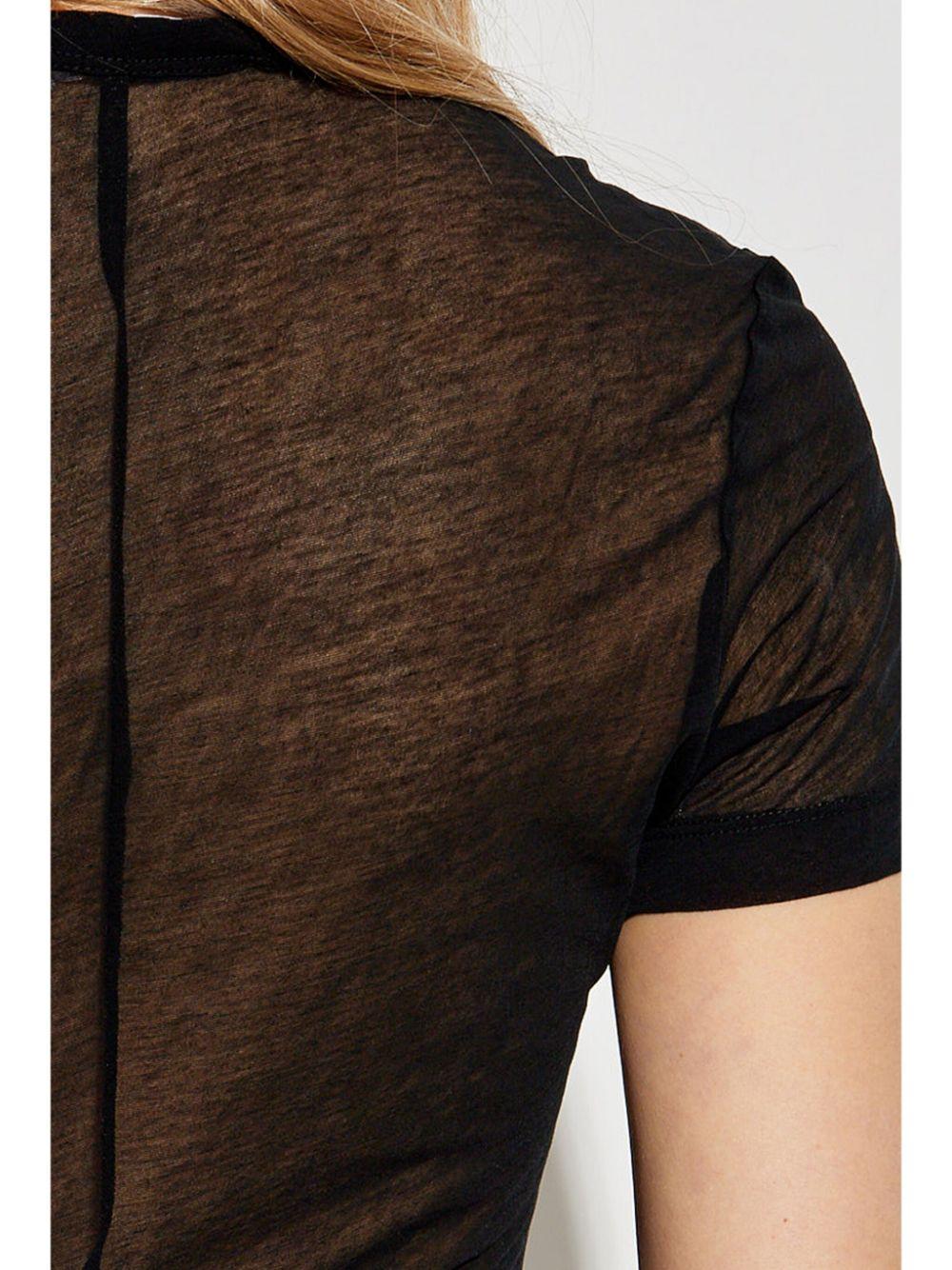 crew-neck sheer T-shirt